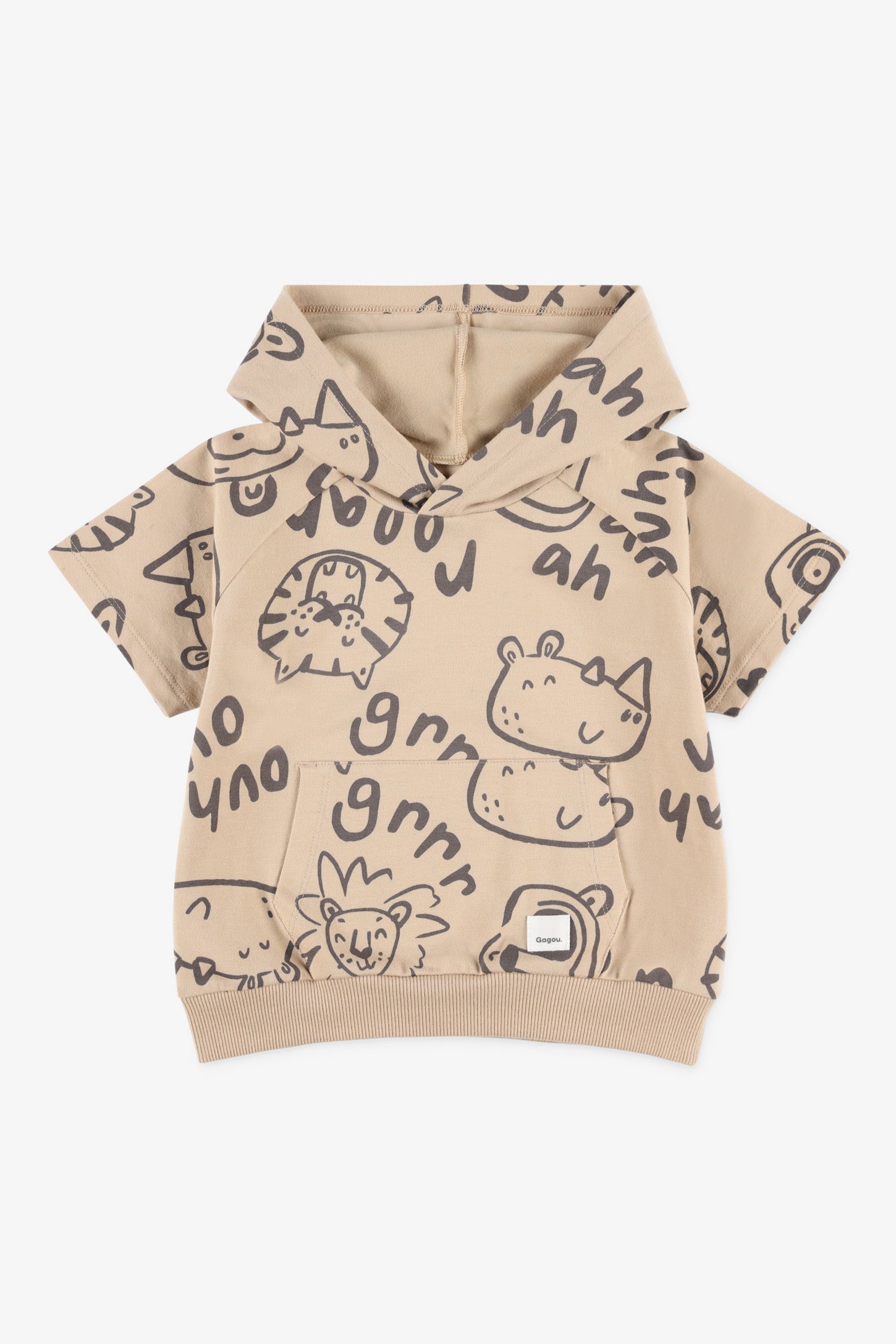 T-shirt à capuchon coton ouaté - Bébé garçon && BEIGE/MULTI