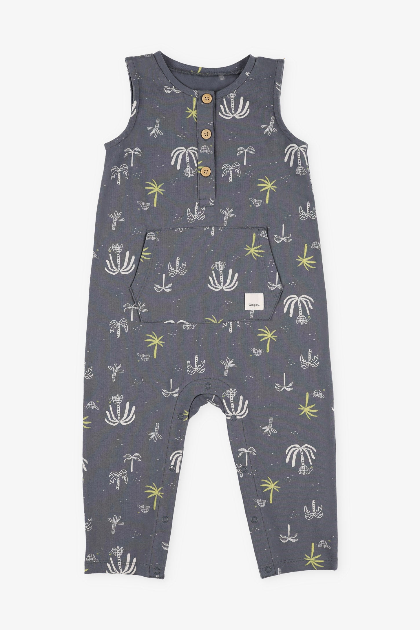 Combinaison imprimée coton, 2T-3T - Bébé garçon && GRIS MULTI