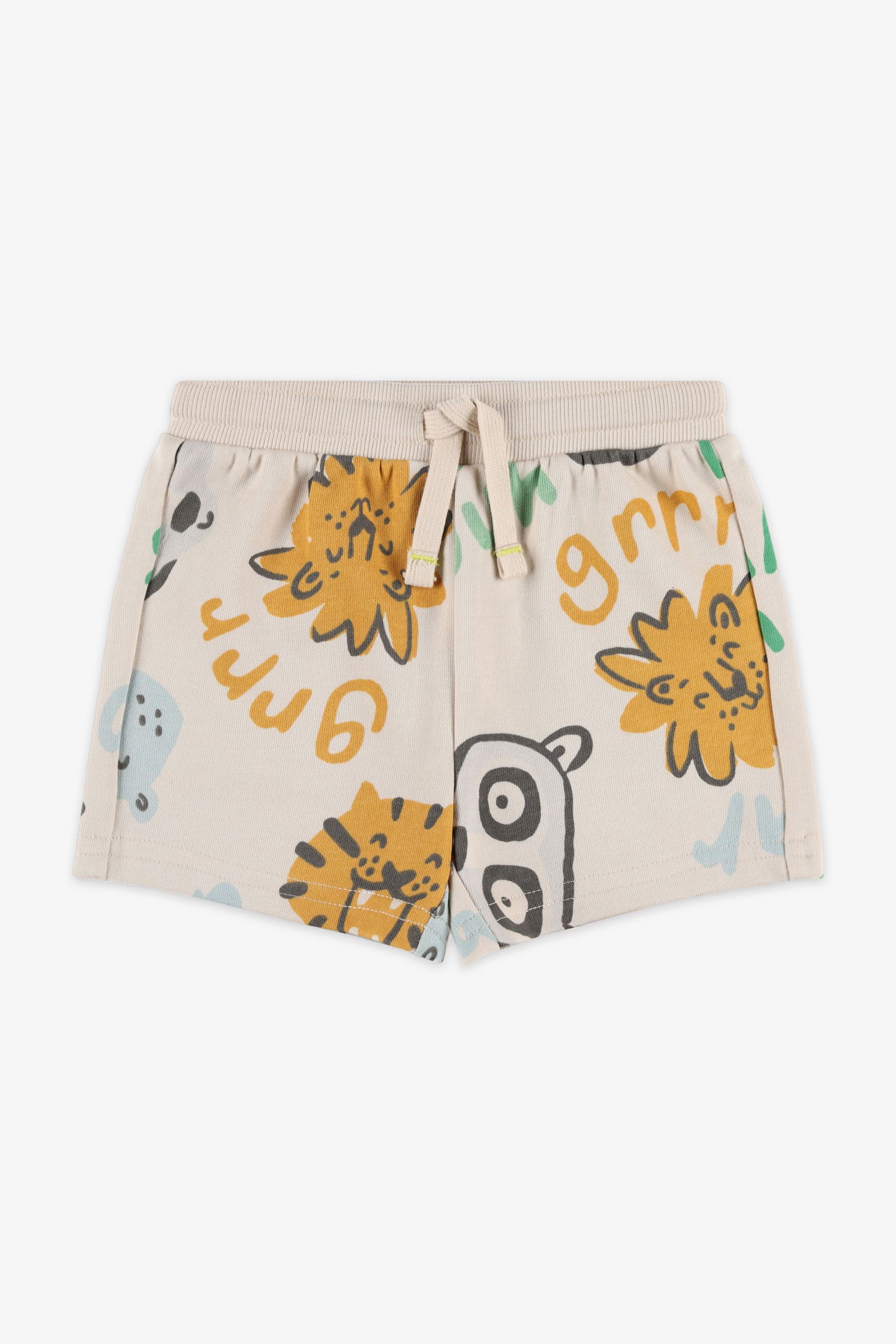 Short coton ouaté imprimé, 2T-3T - Bébé garçon && BEIGE/MULTI