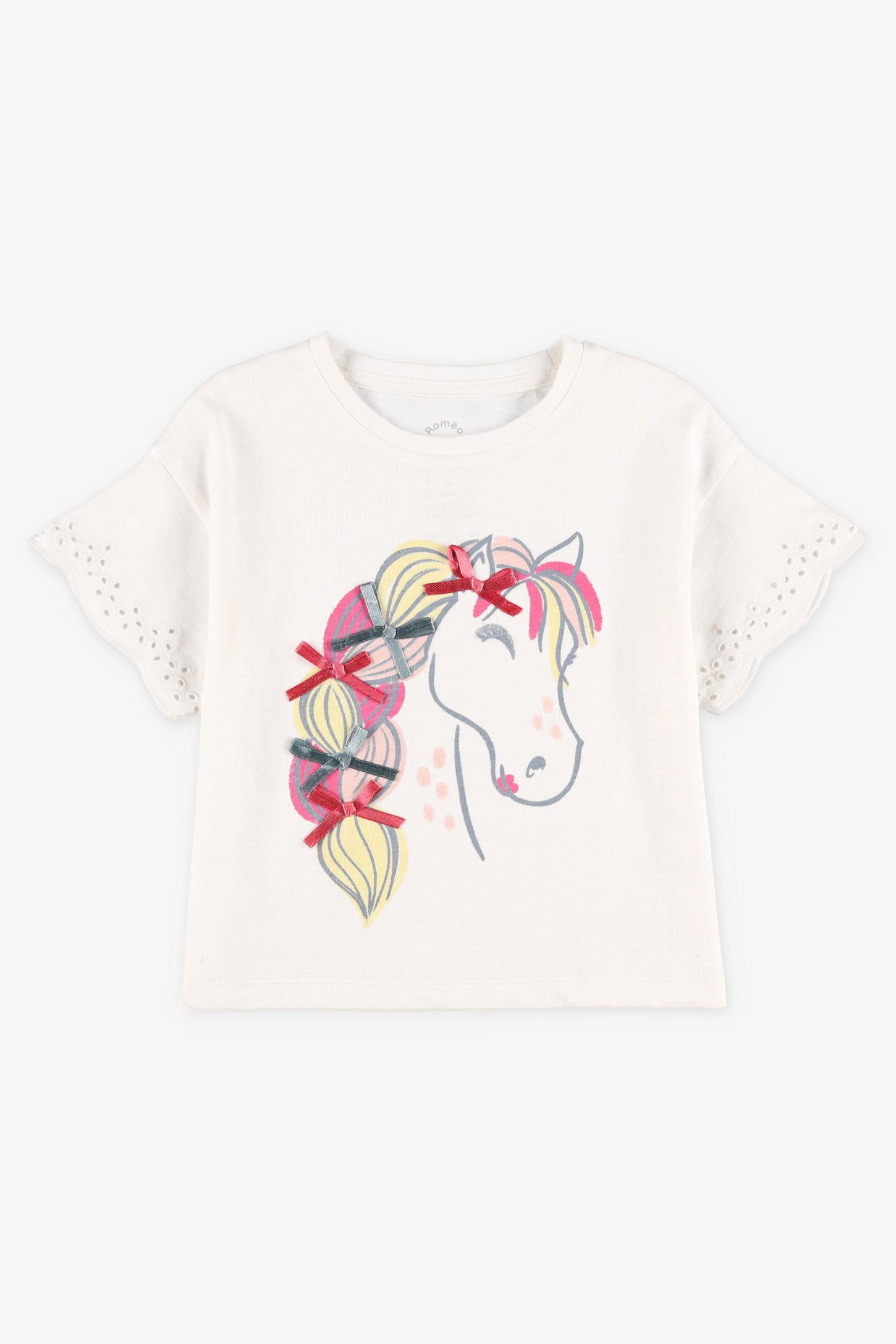 T-shirt imprimé coton - Enfant fille && BLANC