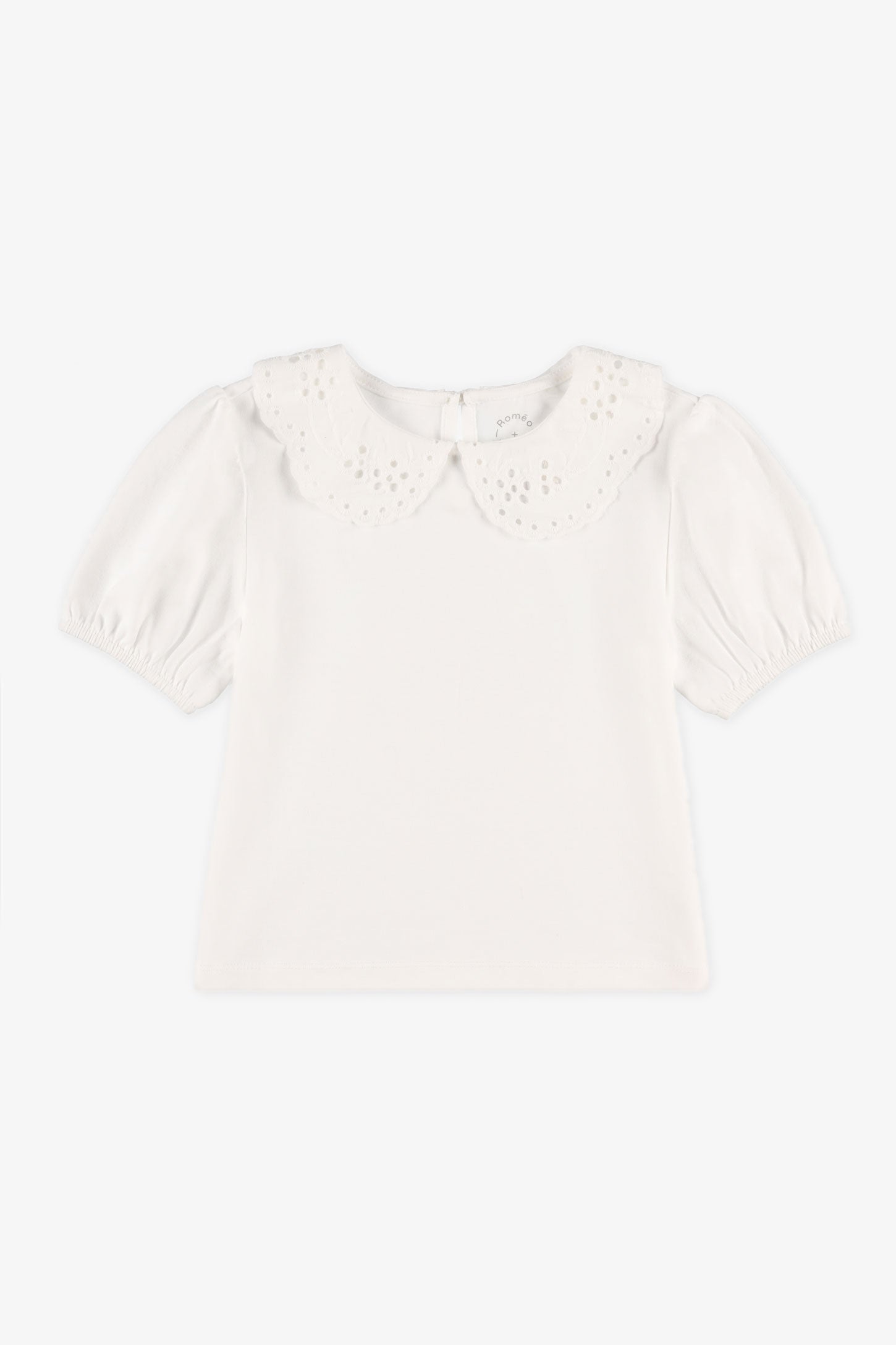 Chandail col Claudine - Enfant fille && BLANC
