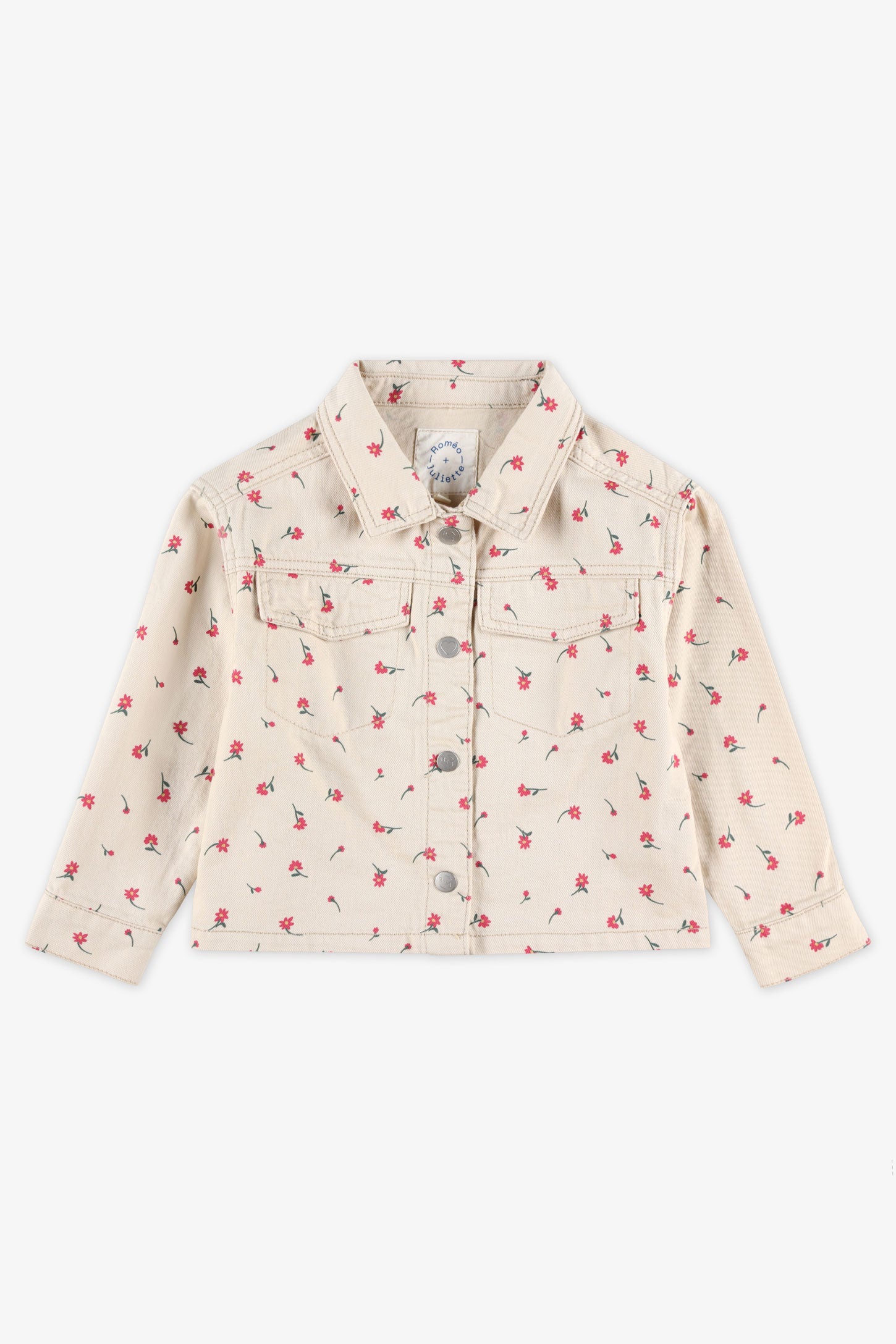 Veste en jeans imprimée - Enfant fille && BRUN/MULTI