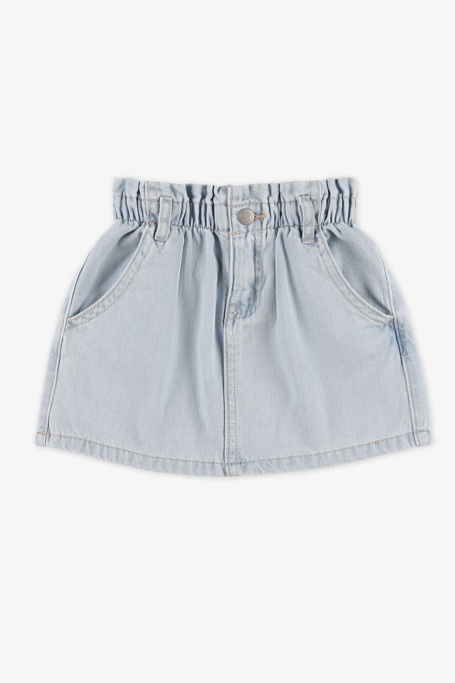Jupe taille élastique en jeans - Enfant fille && BLEU PALE