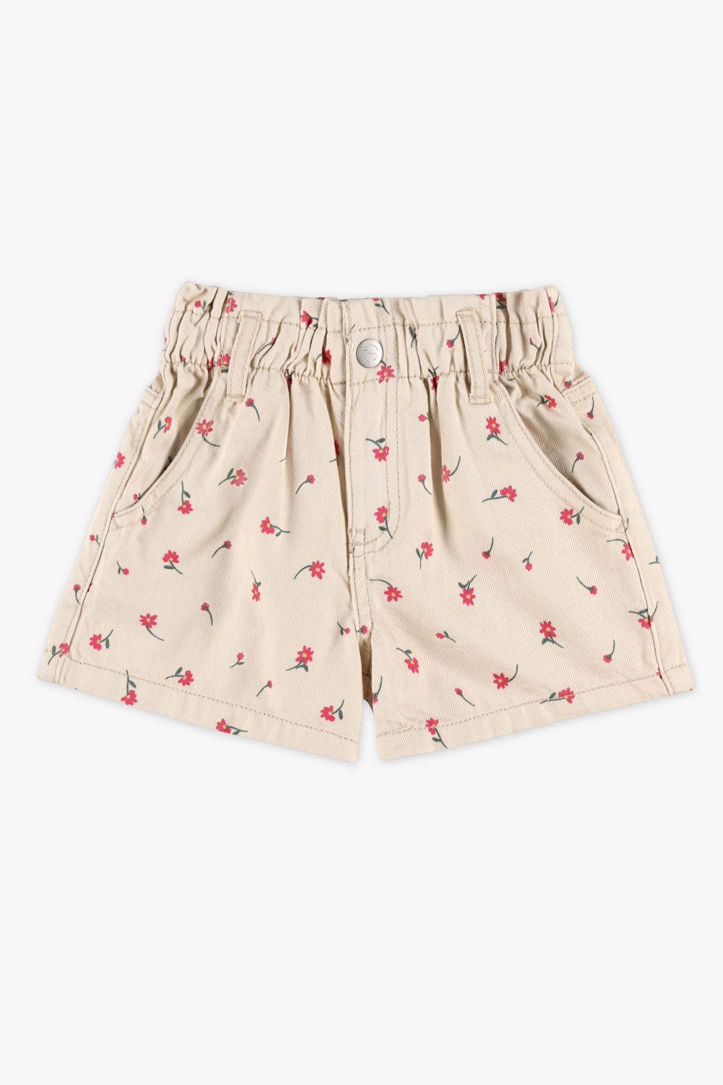 Short ''paperbag'' imprimé en jeans - Enfant fille && BRUN/MULTI
