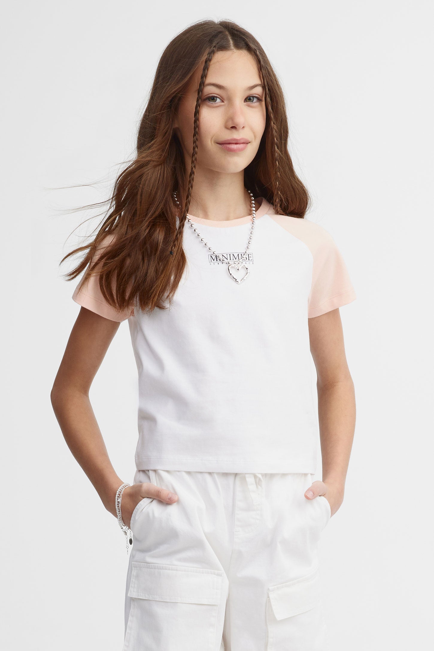 T-shirt col rond coton - Ado fille && ORANGE