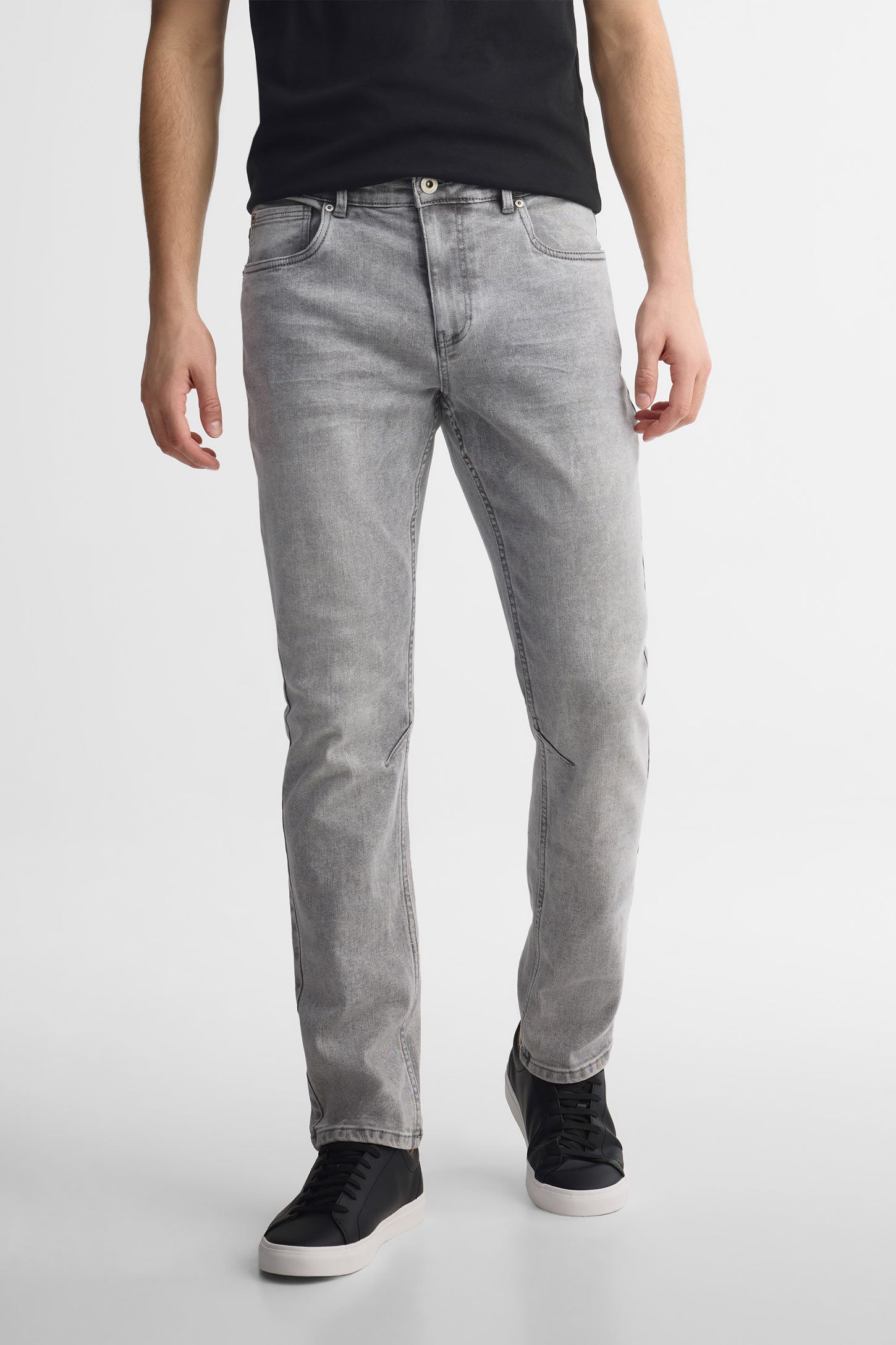 Jeans ajusté 32'' - Homme && GRIS PALE