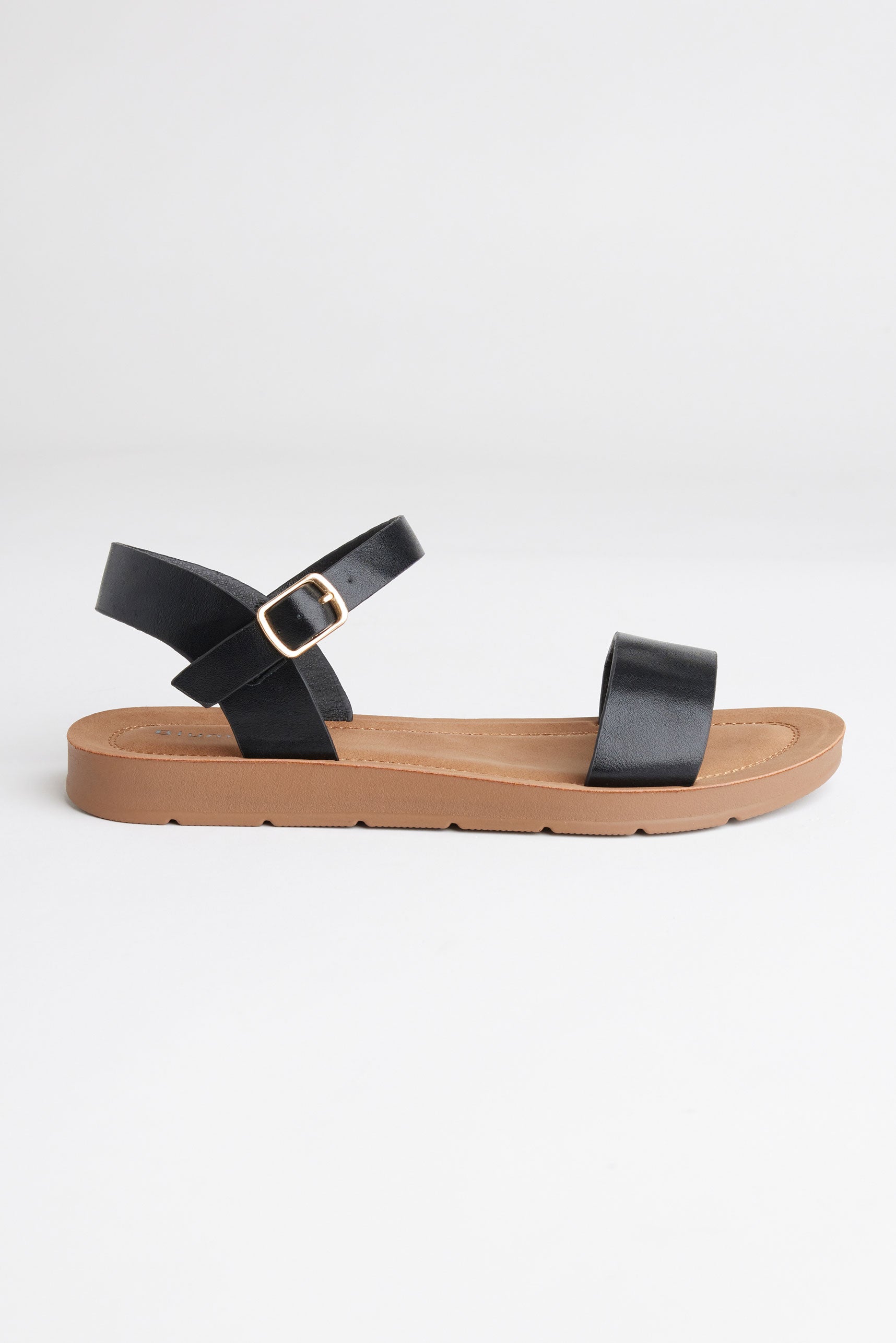 Sandales brides simili cuir - Femme && NOIR