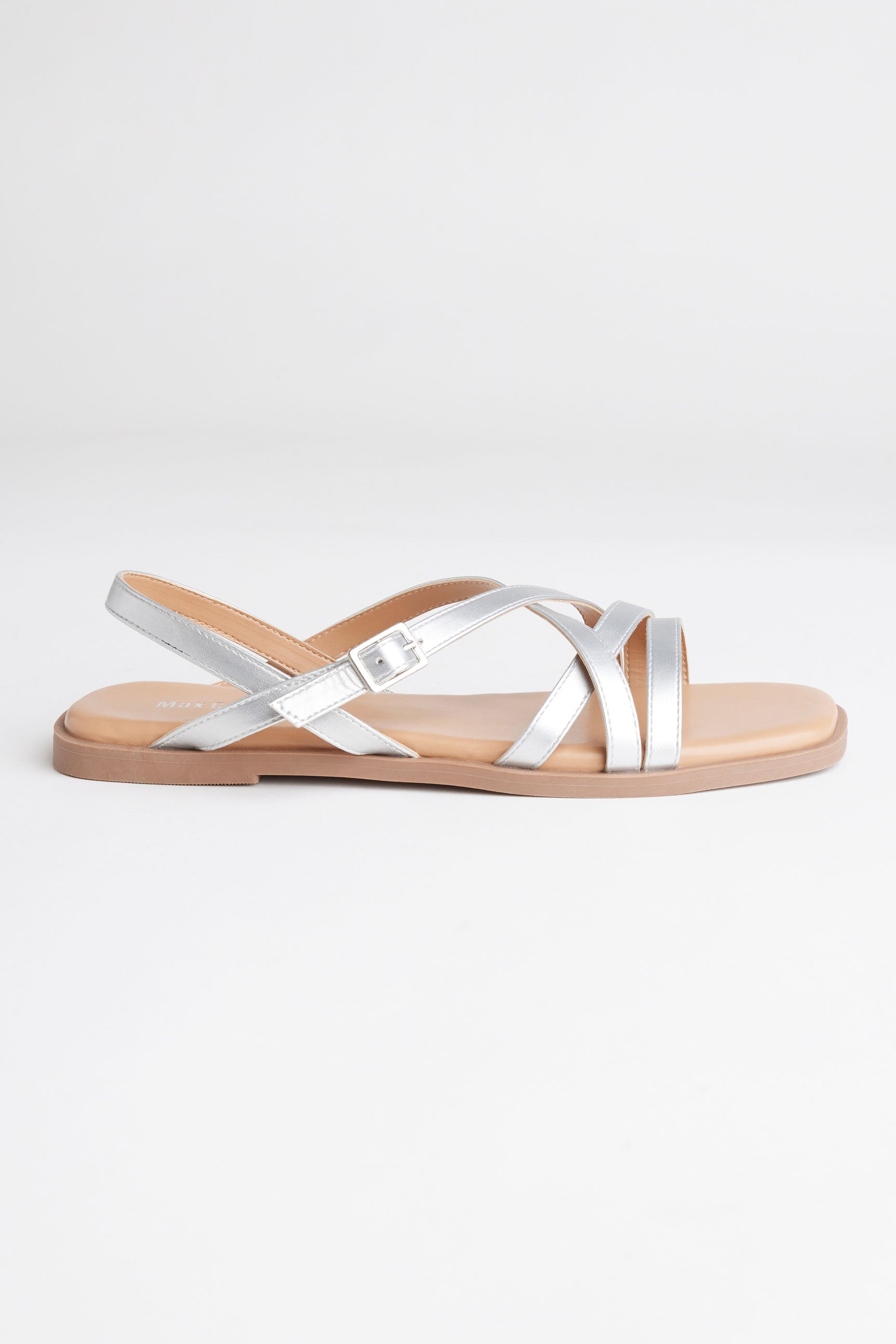 Sandales brides croisées métallique - Femme && ARGENT