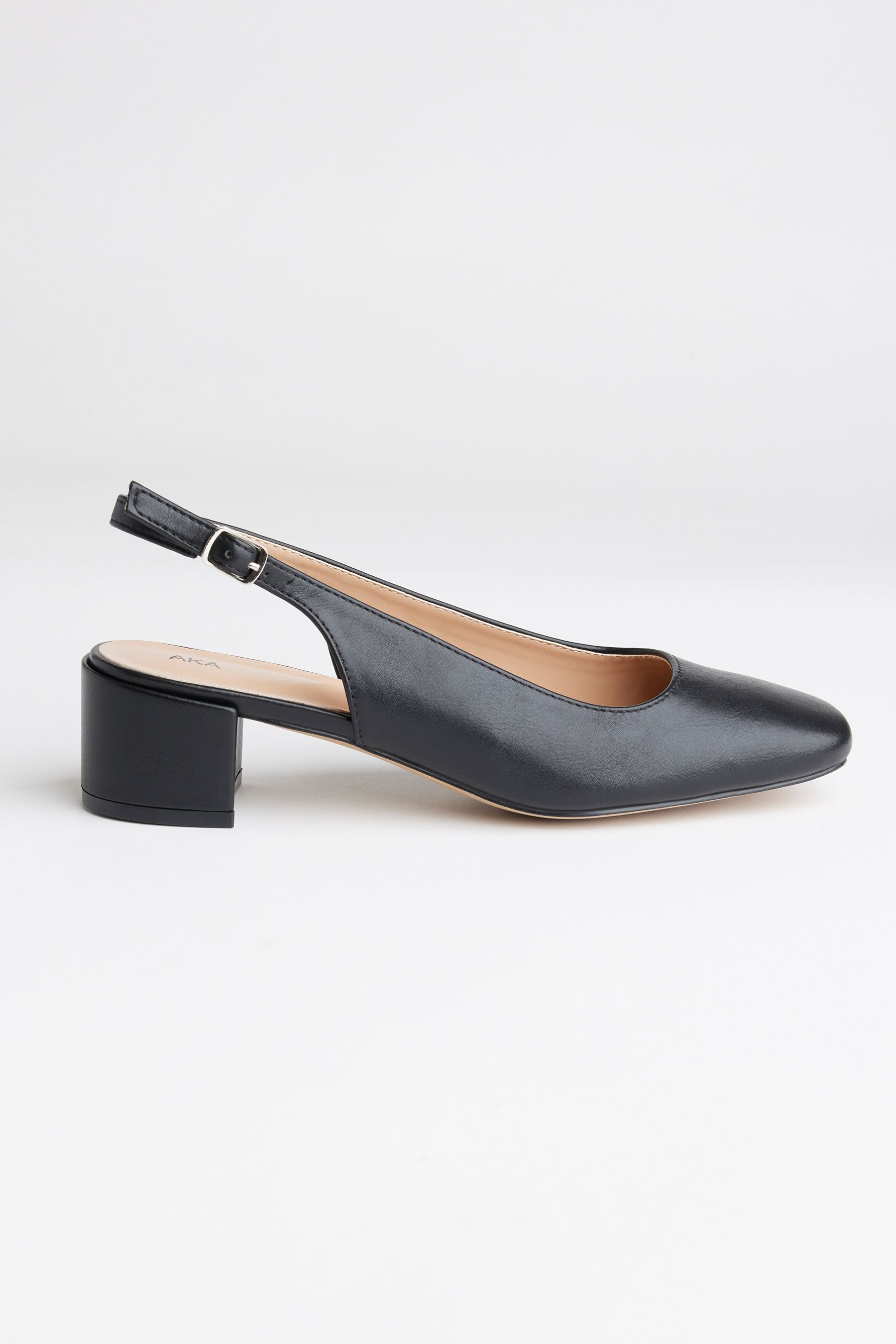 Escarpin bride arrière talon bloc - Femme && NOIR
