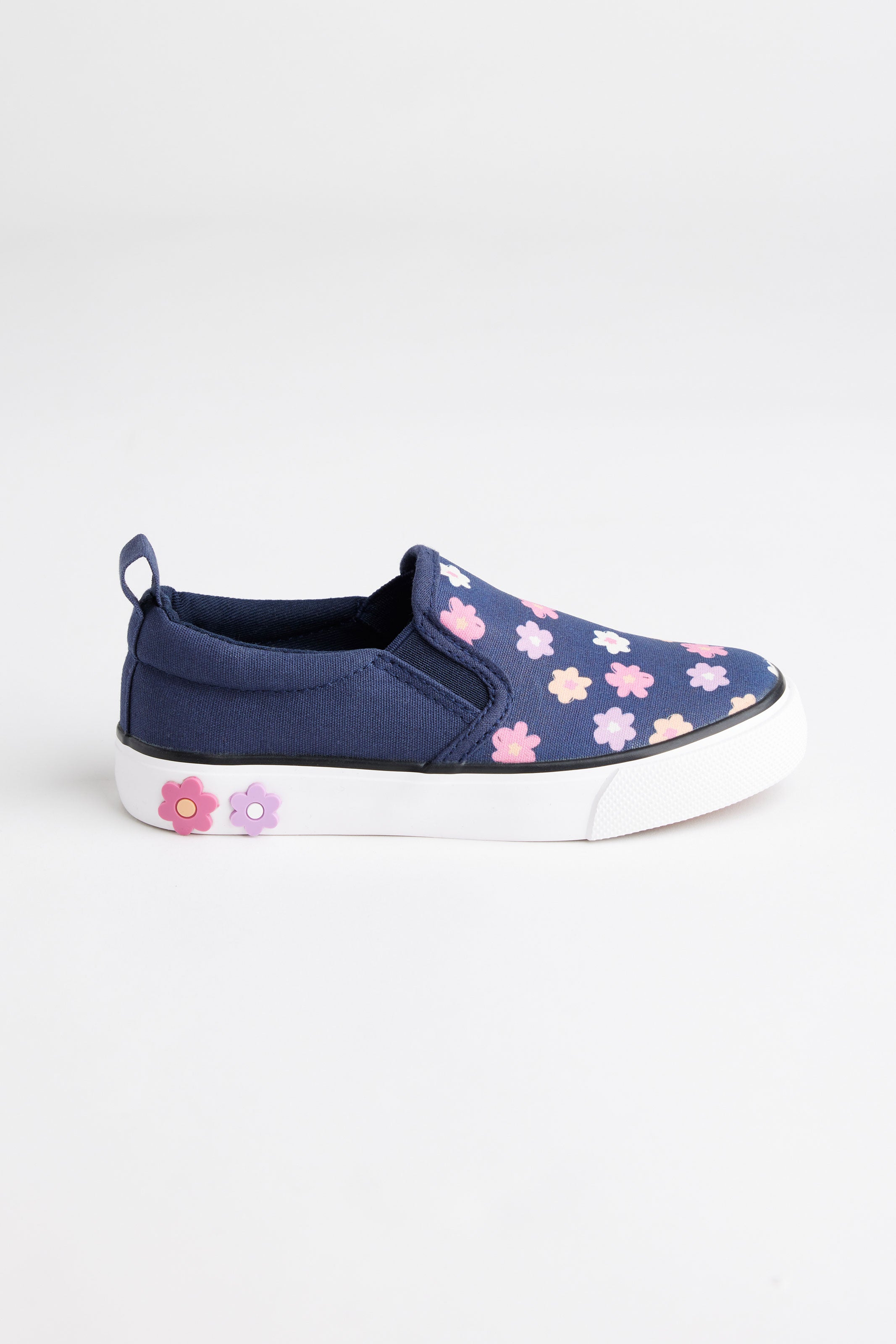 Chaussures en toile à fleurs - Enfant fille && BLEU MARINE MUL