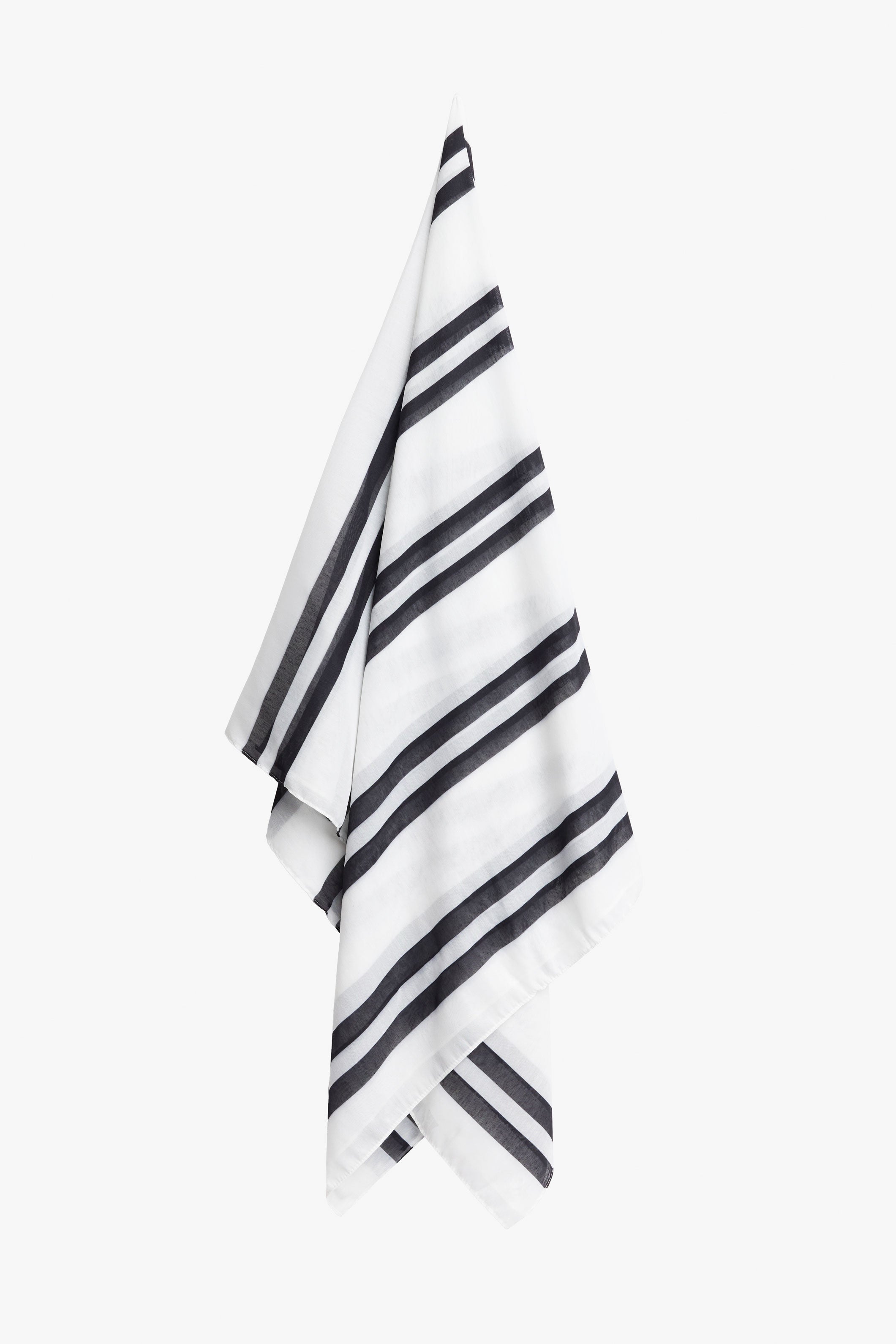 Foulard rayé 90 x 180 cm - Femme && BLANC MULTI