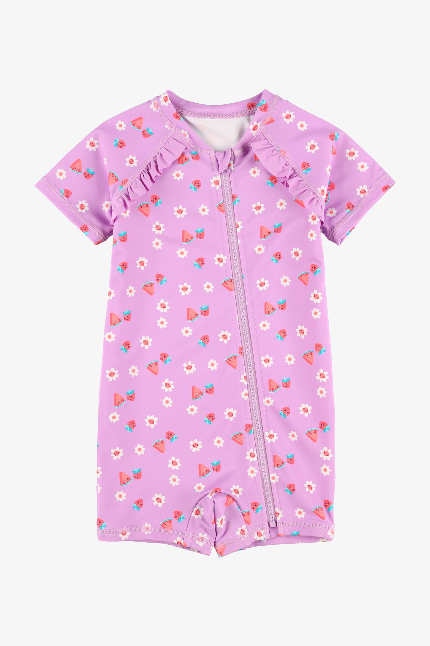 Maillot de bain 1-pièce ''rashguard'', 2T-3T - Bébé fille && MAUVE/MULTI