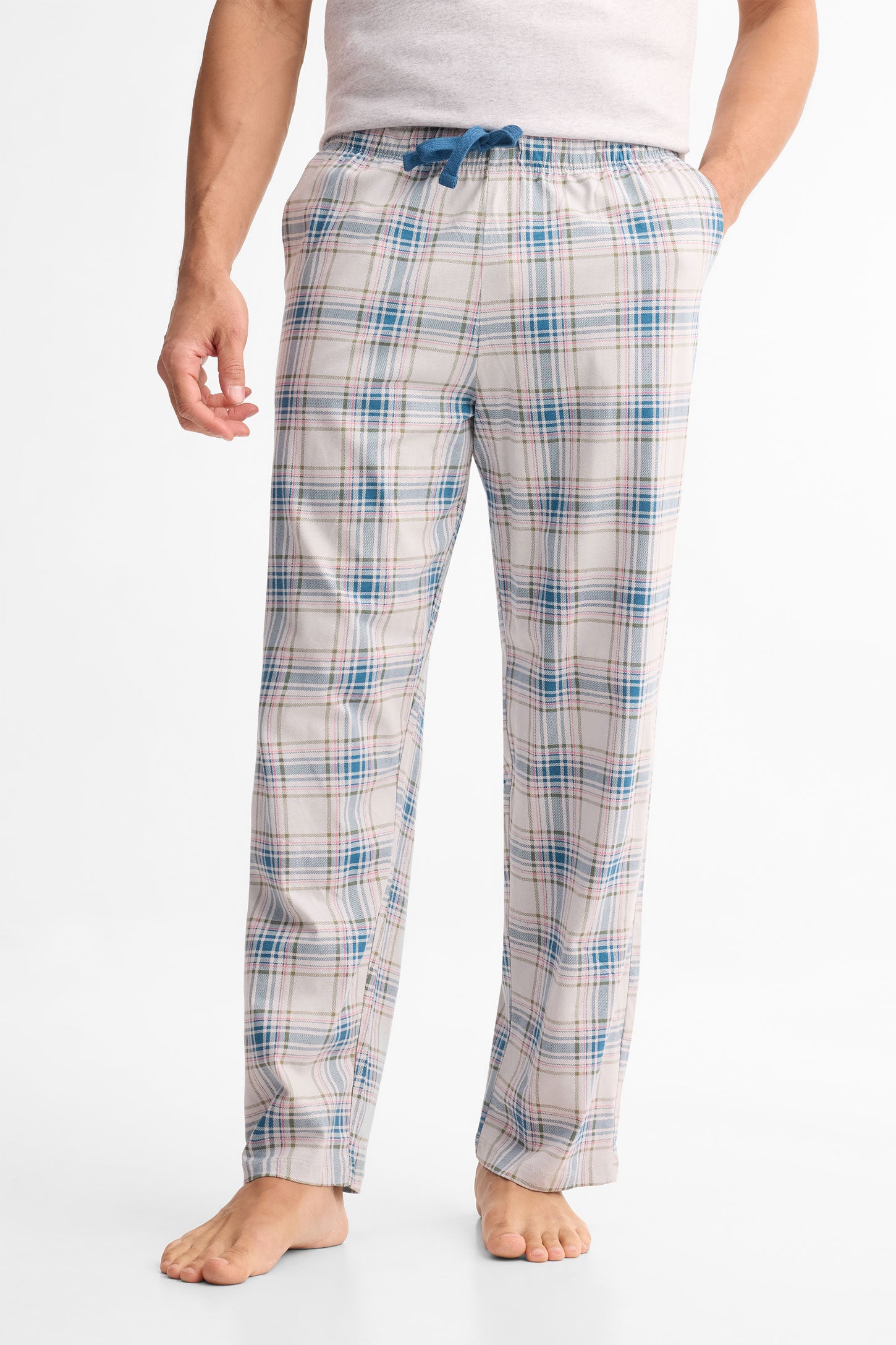 Pantalon pyjama coton, 2/40$ - Homme && GRIS MULTI