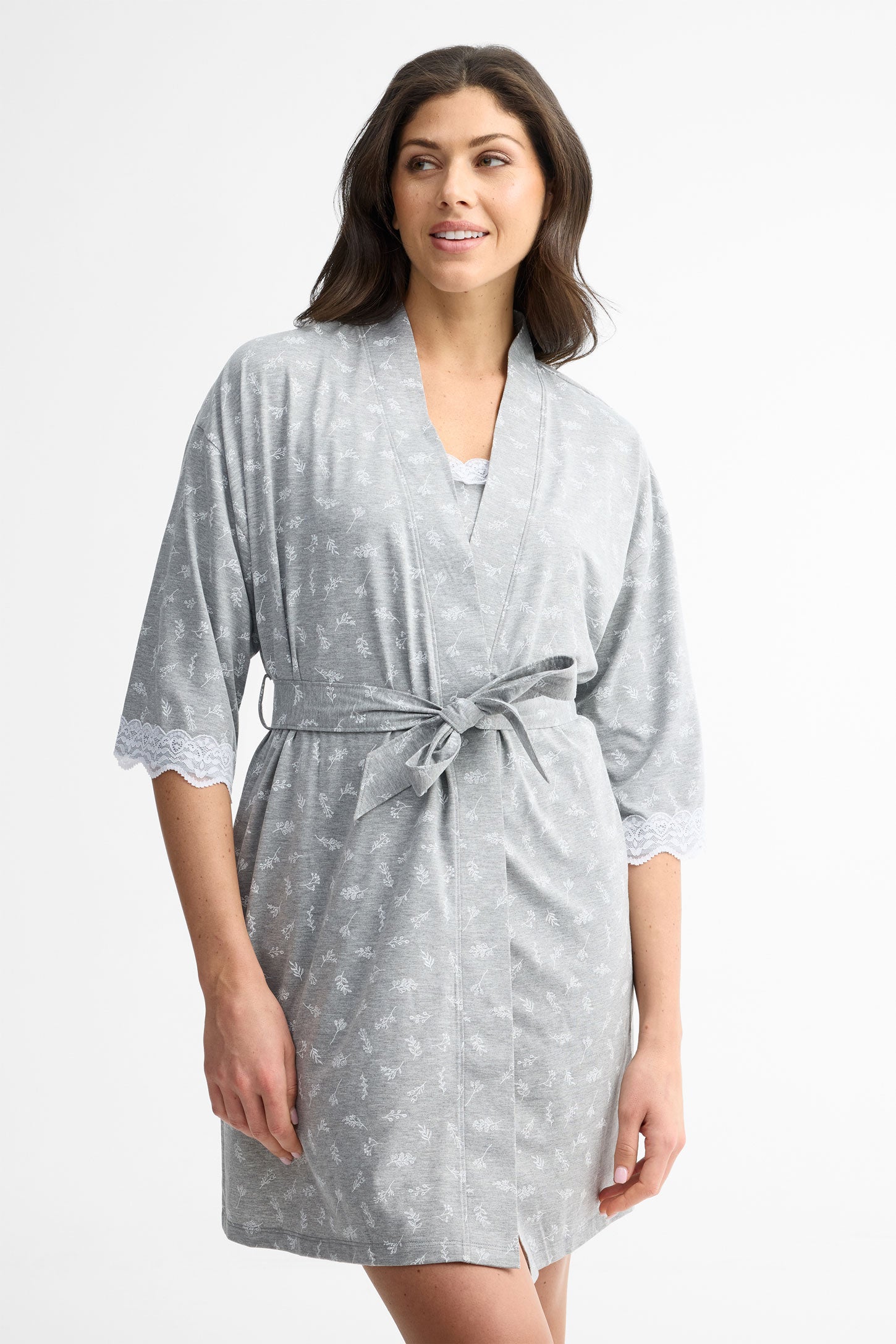 Robe de chambre kimono - Femme && GRIS MIXTE
