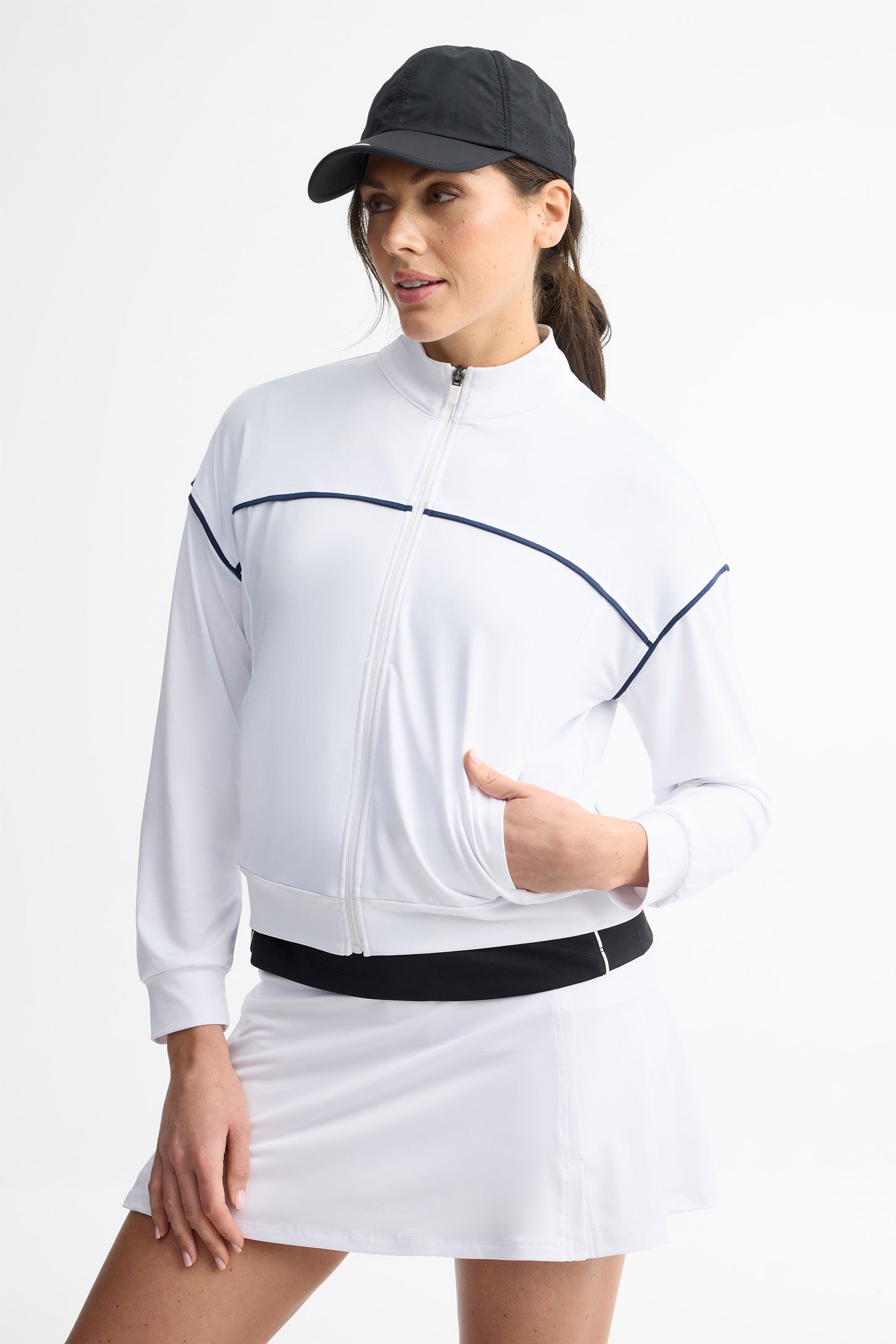 Veste col montant athlétique - Femme && BLANC