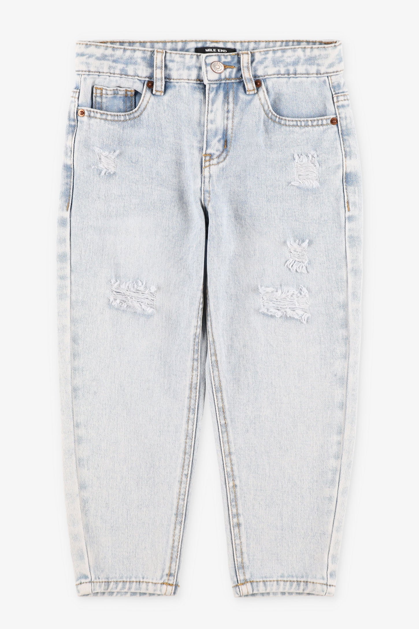 Jeans coupe ''Mom'' - Enfant fille && BLEU PALE