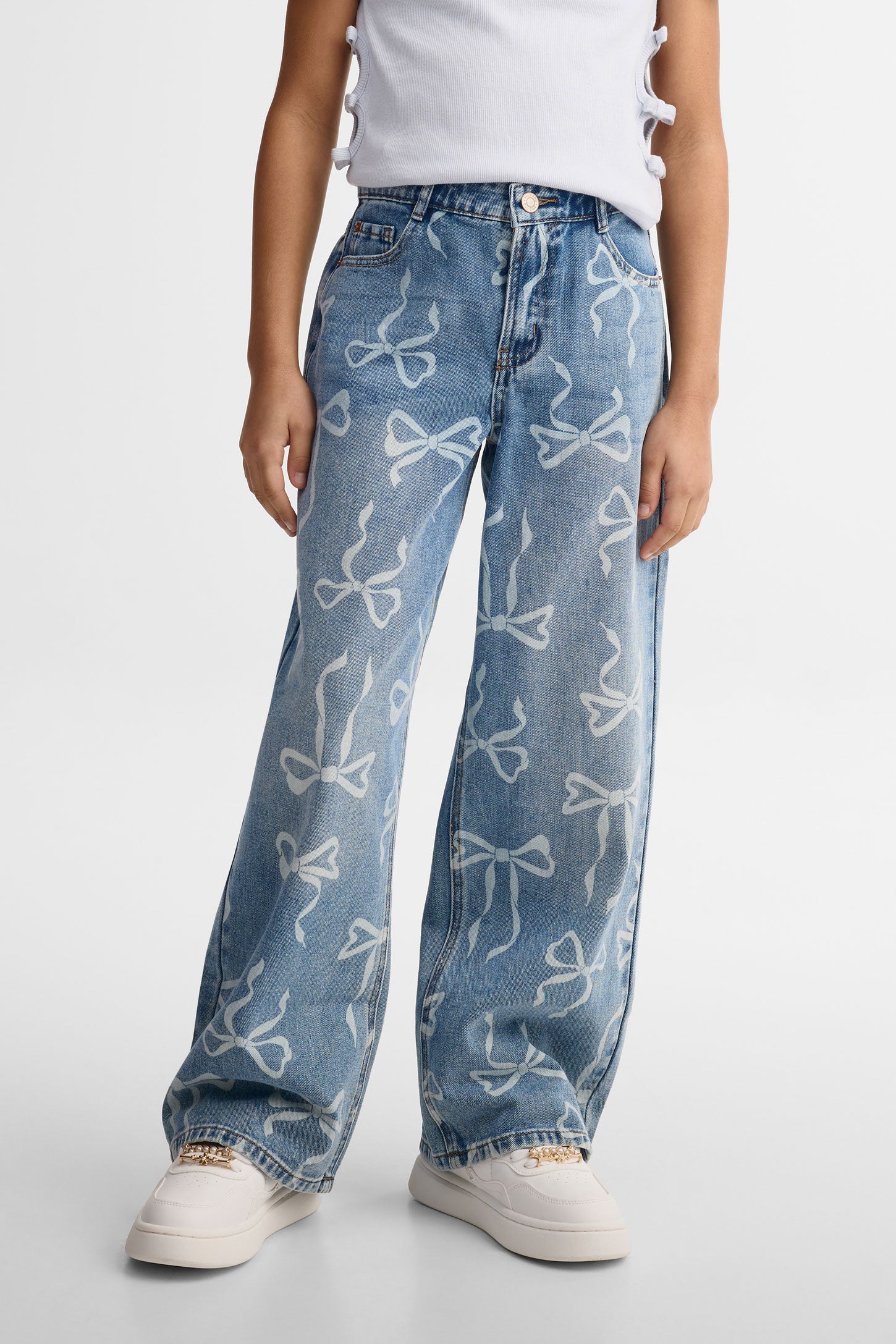 Jeans jambe large - Ado fille && BLEU