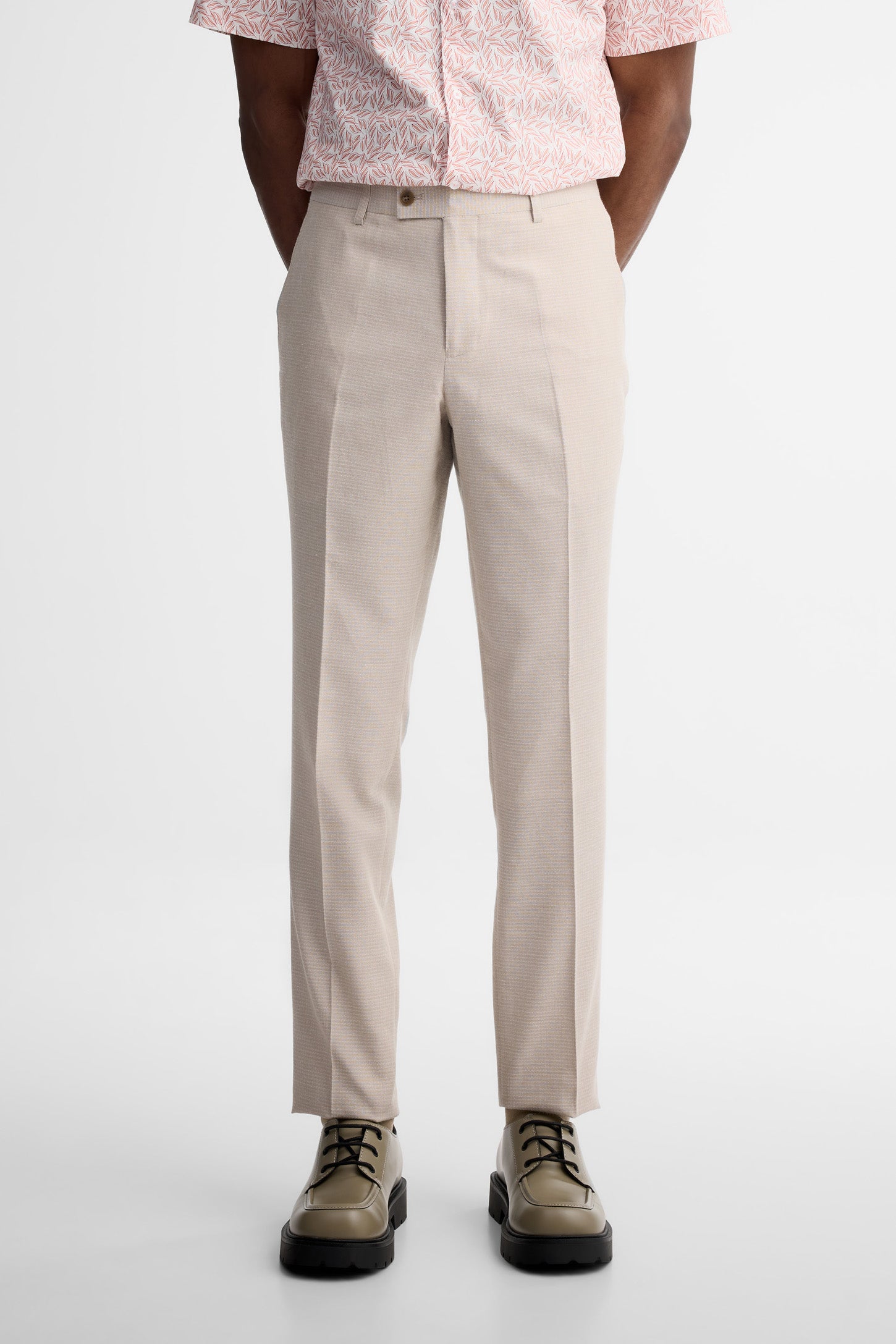 Pantalon lin habillé - Homme && BEIGE