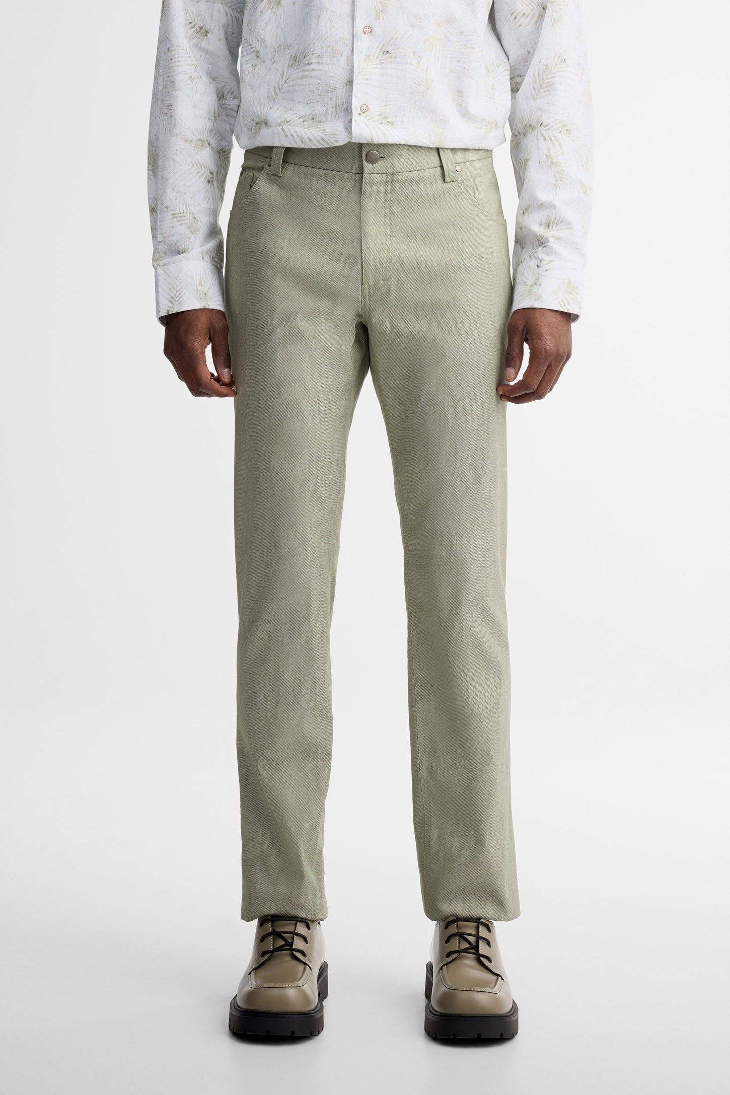 Pantalon coupe semi-ajustée habillé - Homme && VERT