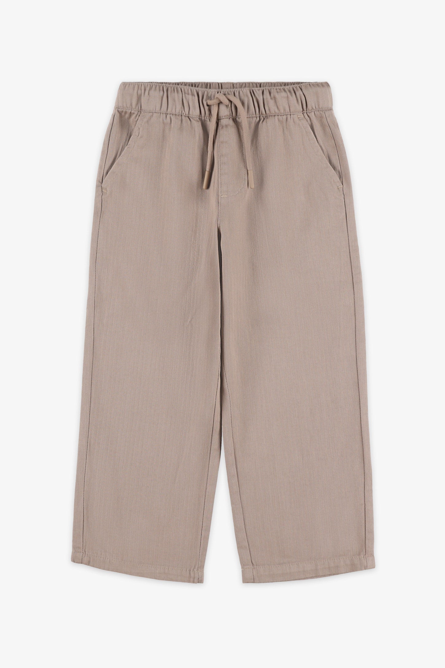Pantalon jambe large taille élastique - Enfant garçon && TAUPE