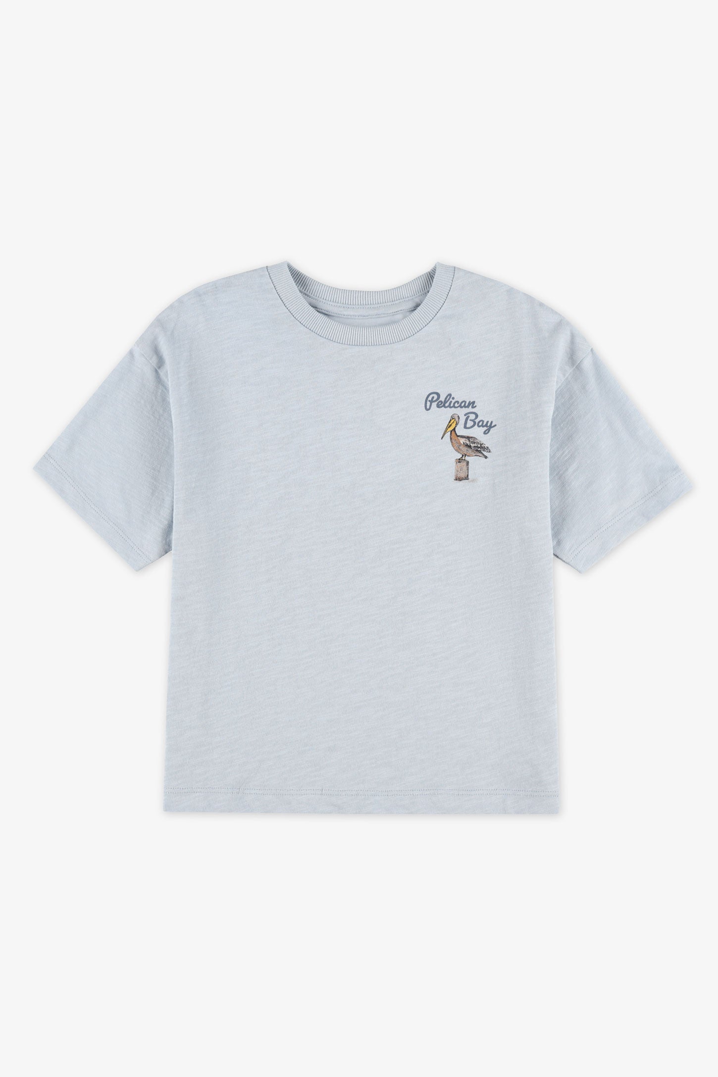 T-shirt col rond coton - Enfant garçon && BLEU PALE