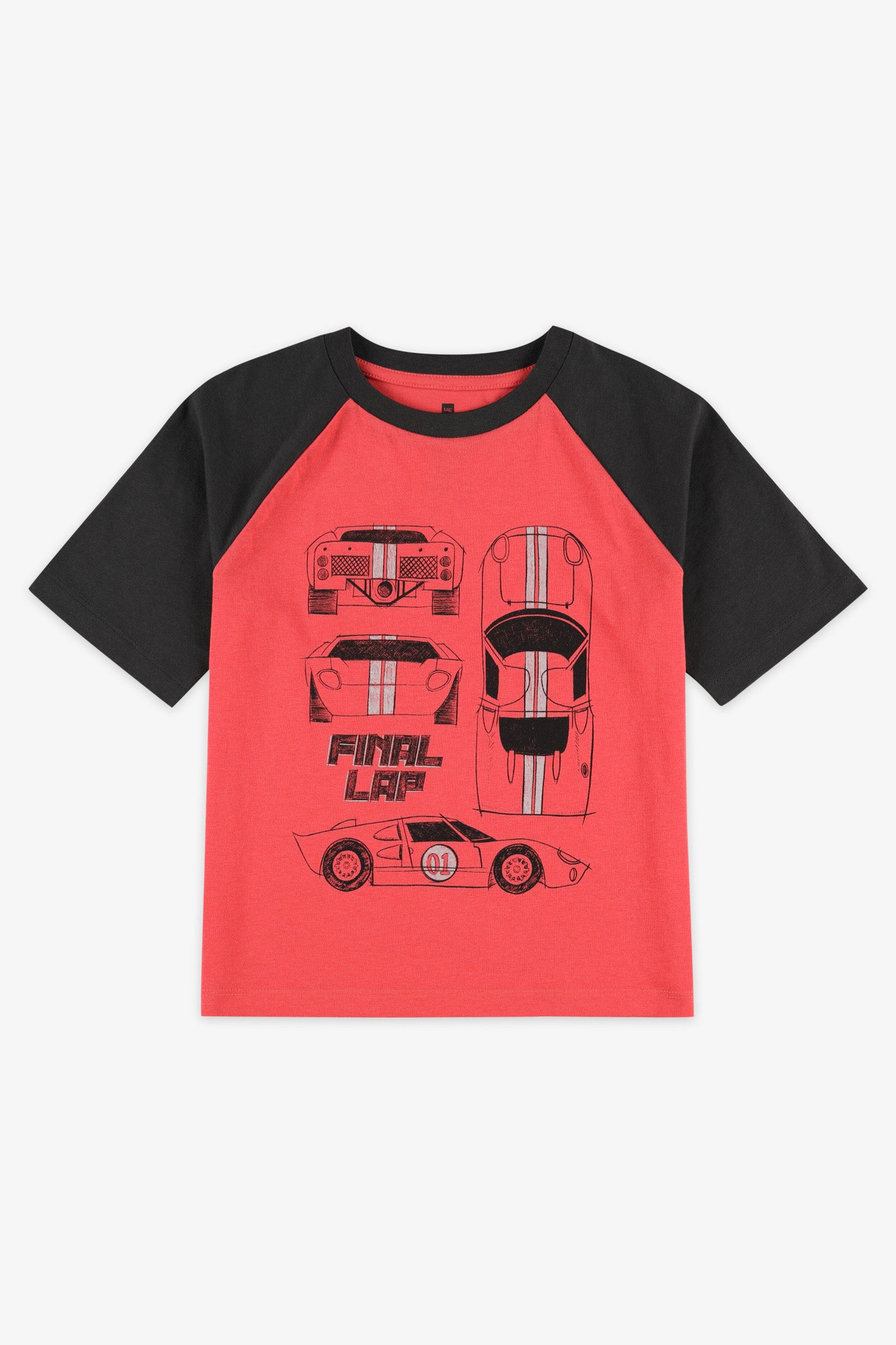 T-shirt col rond coton, 2/20$ - Enfant garçon && ROUGE