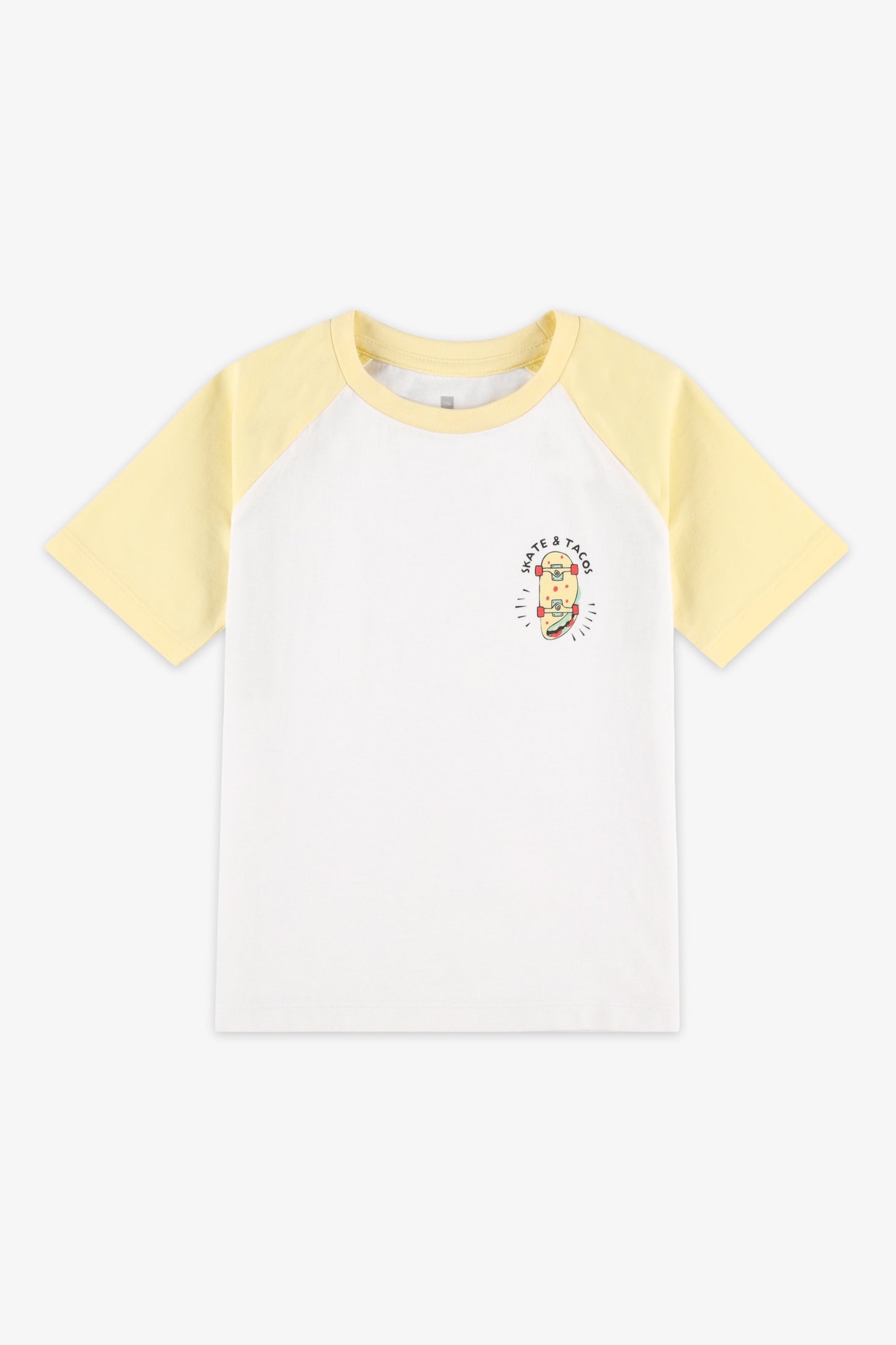 T-shirt col rond coton, 2/20$ - Enfant garçon && BLANC