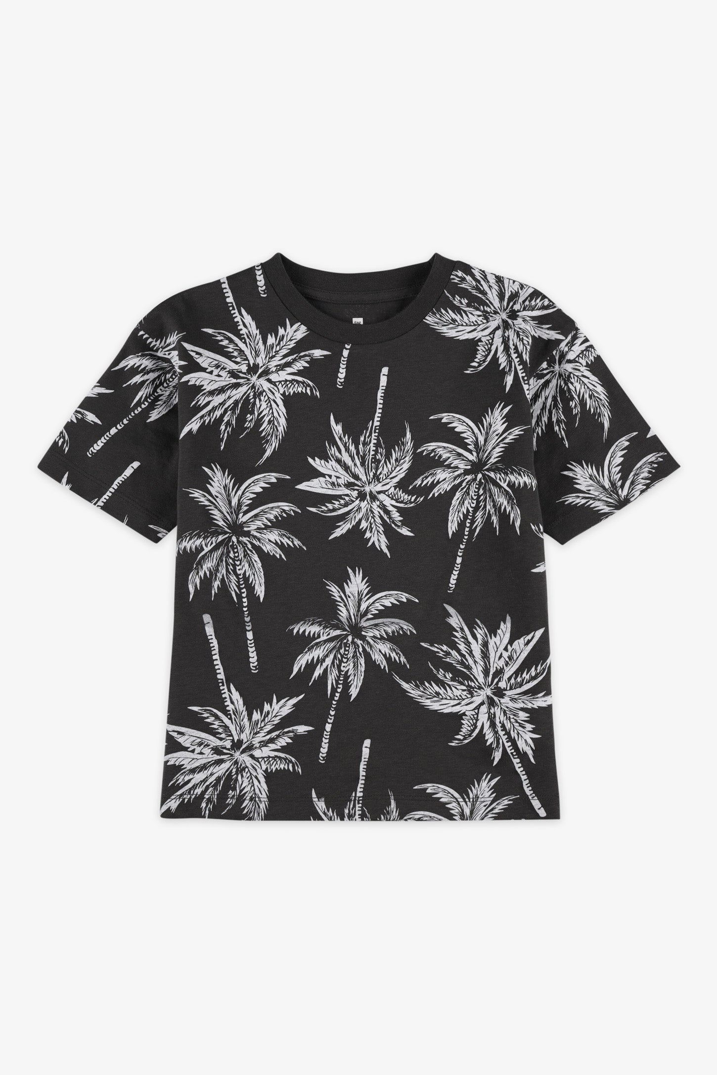 T-shirt col rond coton, 2/20$ - Enfant garçon && NOIR