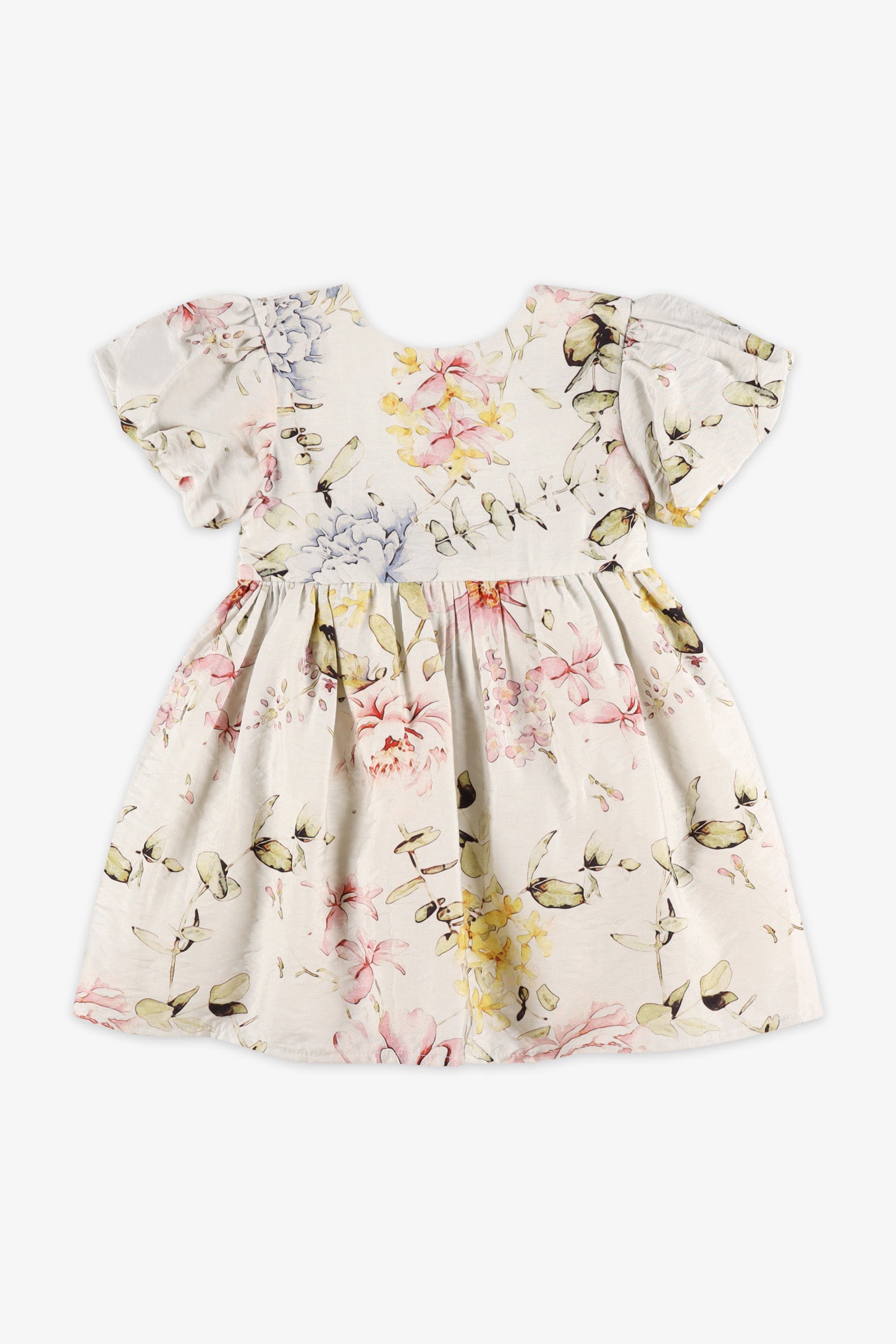 Robe manches courtes imprimé floral - Bébé fille && BLANC MULTI