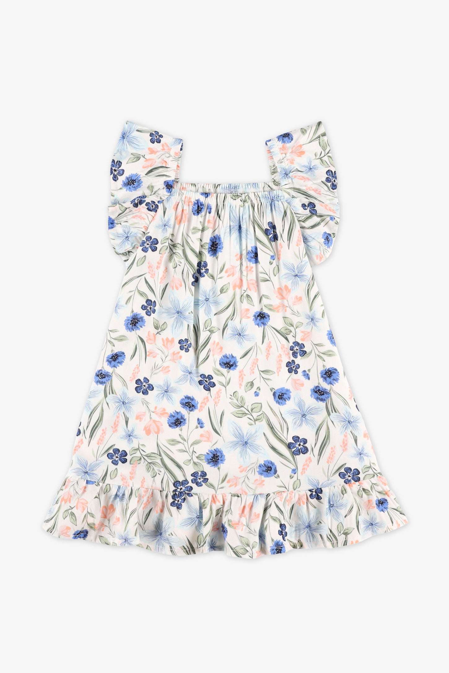 Robe à volants challis, 2T-3T - Bébé fille && BLANC MULTI