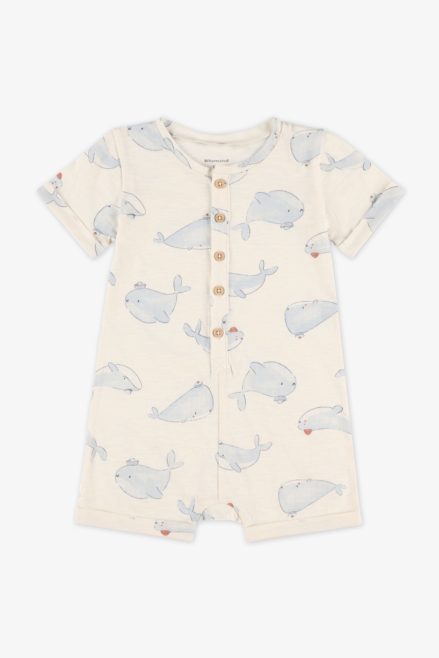 Barboteuse manches courtes coton - Bébé garçon && BEIGE/MULTI