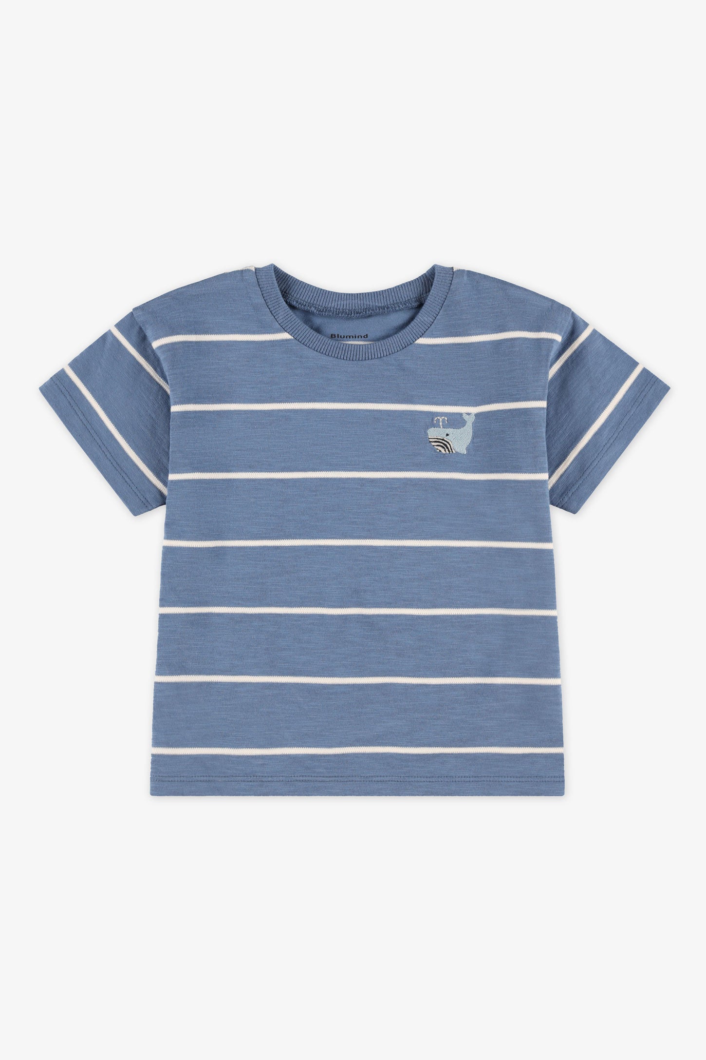 T-shirt col rond rayé coton, 2T-3T - Bébé garçon && BLEU MULTI