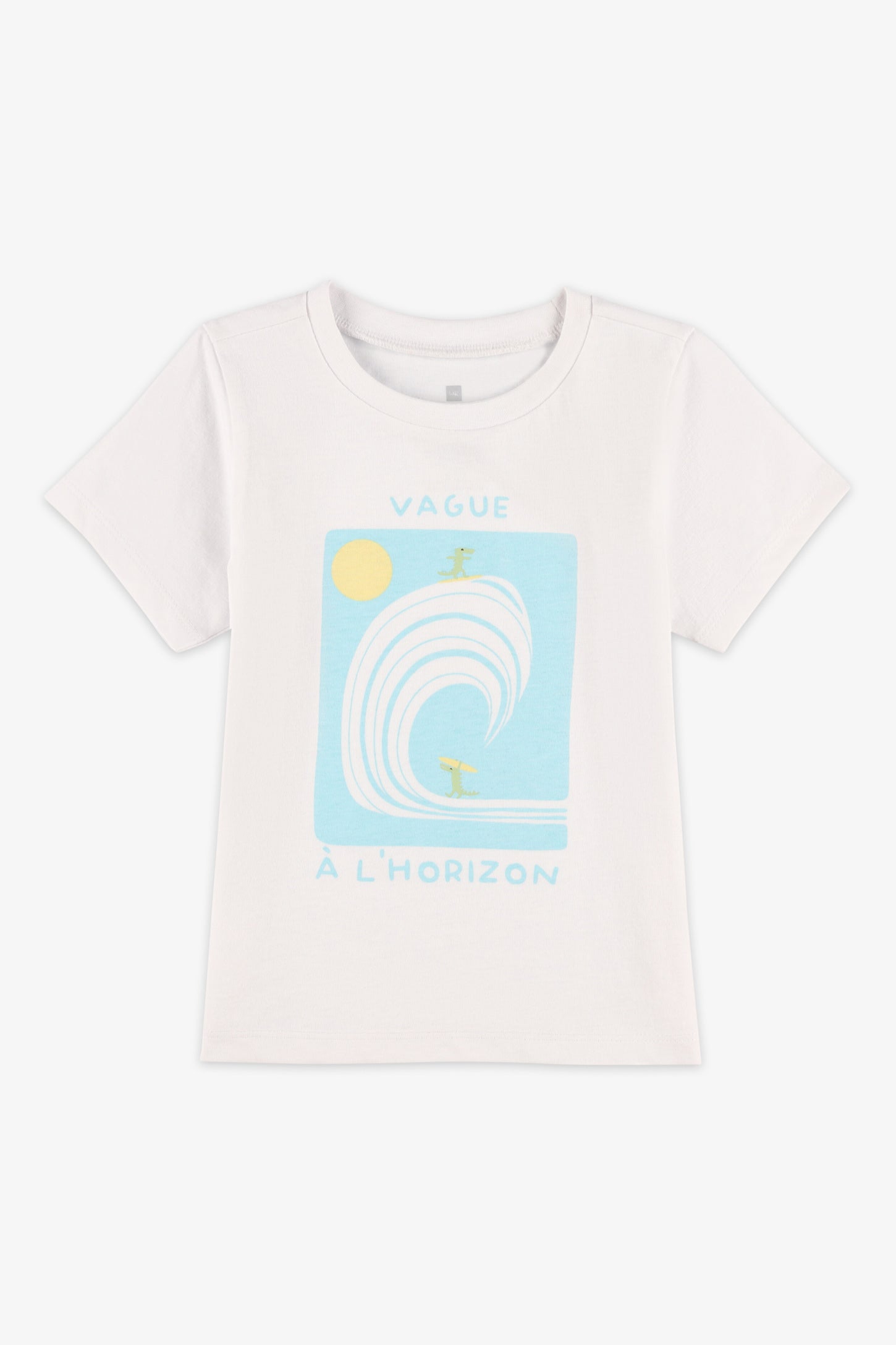 T-shirt col rond coton, 2T-3T, 2/15$ - Bébé garçon && BLANC