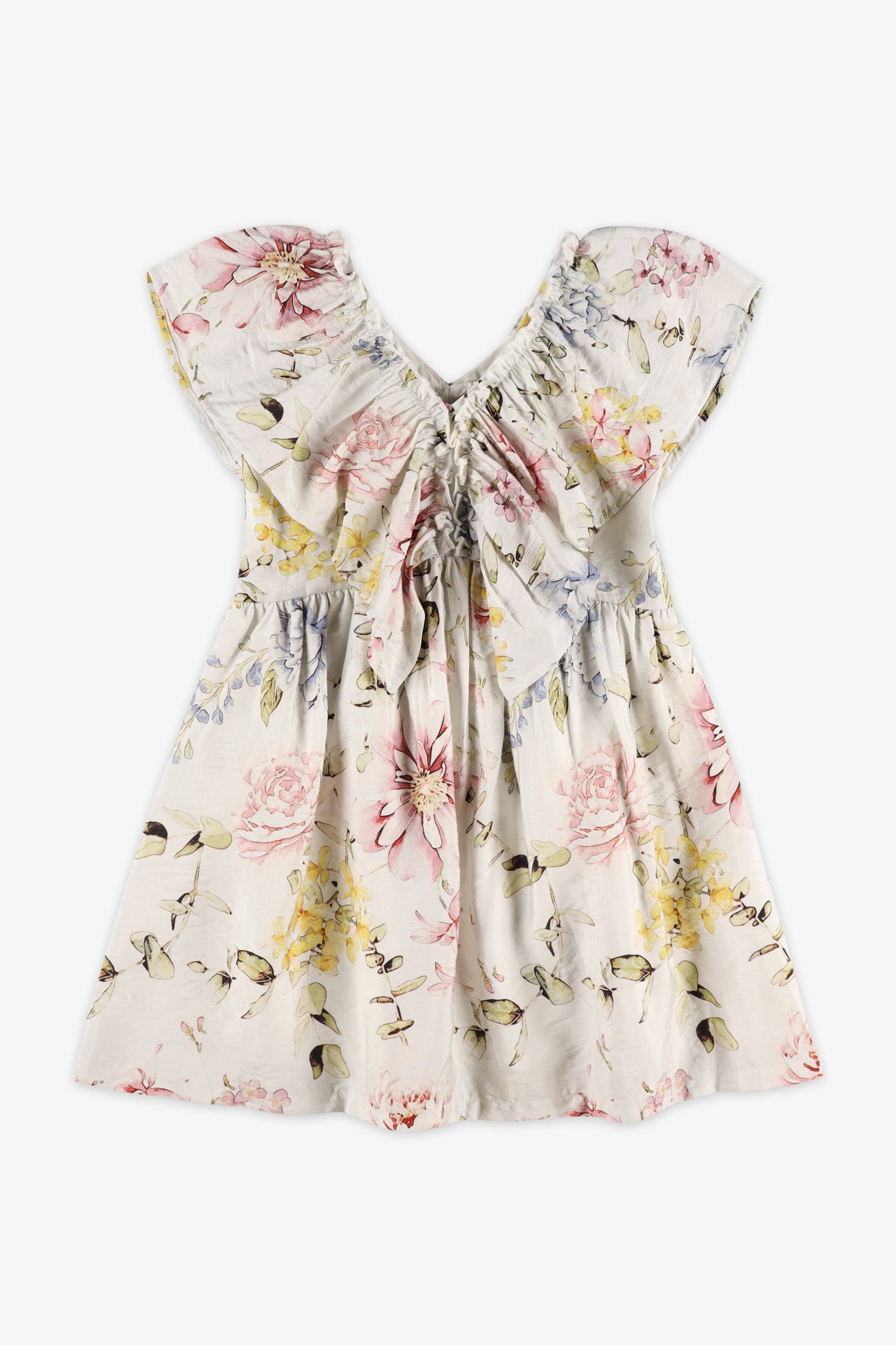 Robe à volants florale - Enfant fille && BLANC MULTI