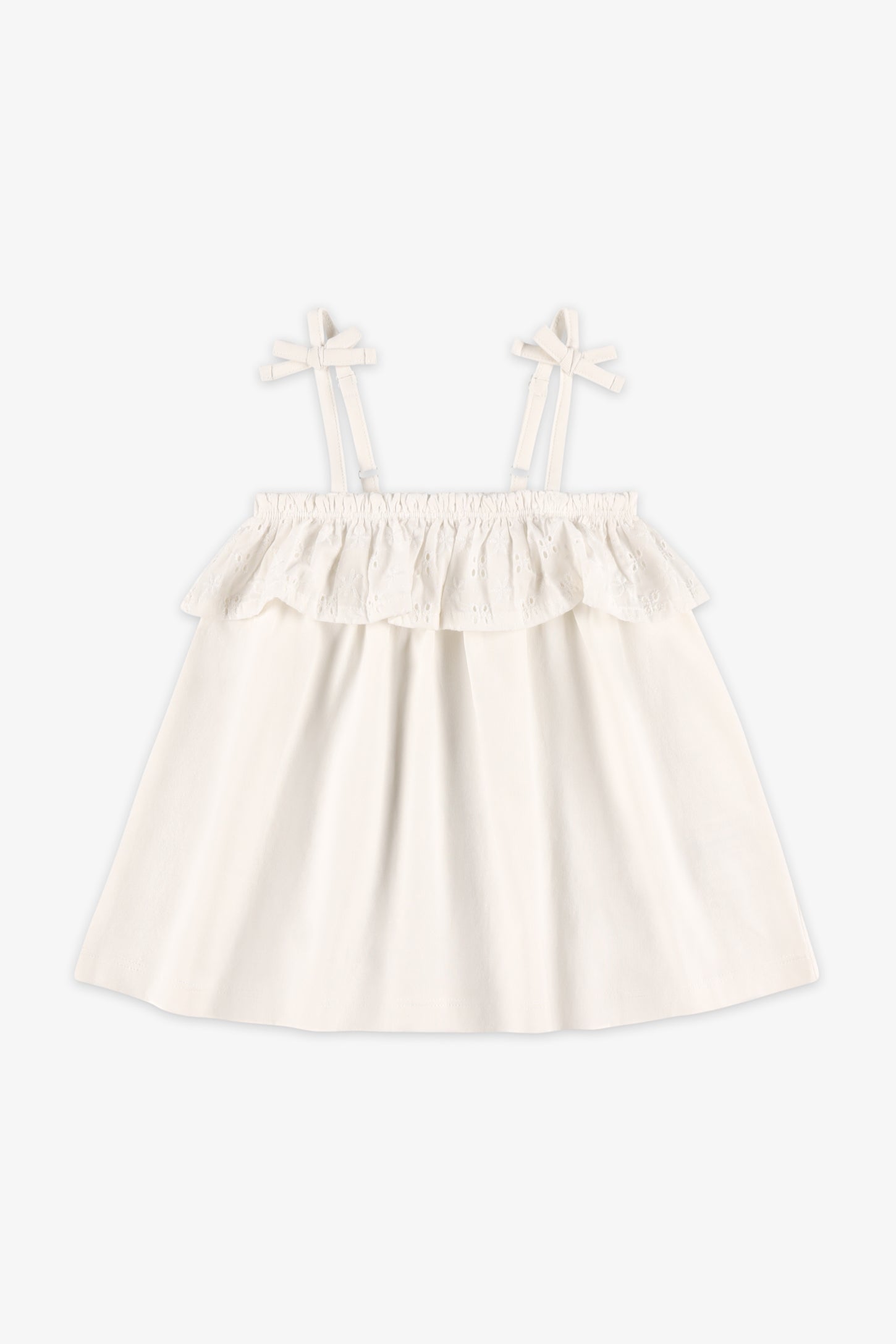 Camisole à volants coton - Enfant fille && BLANC