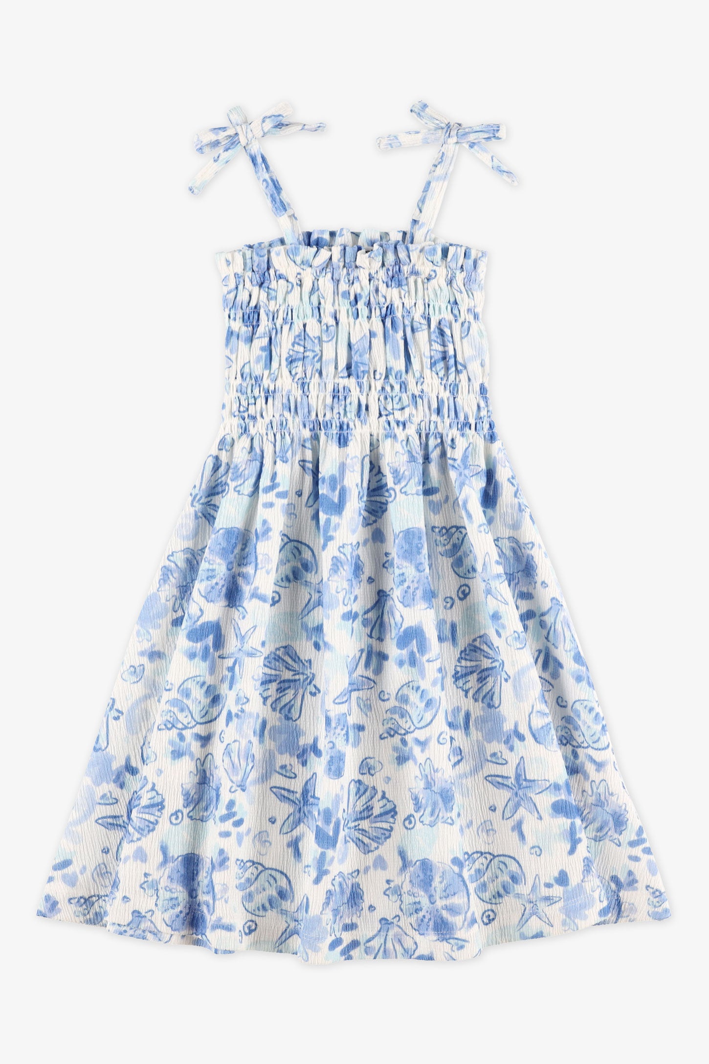 Robe à bretelles imprimée - Enfant fille && BLANC MULTI
