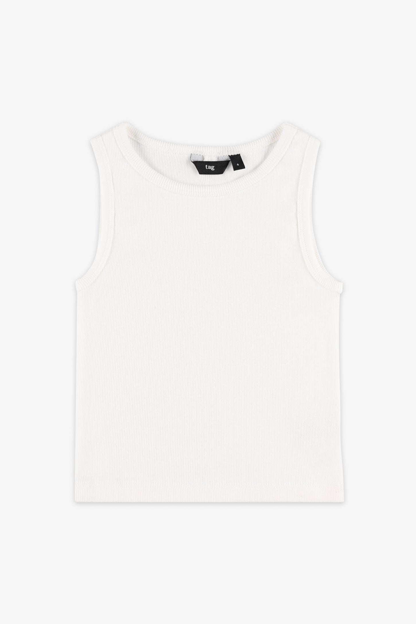Camisole côtelée coton - Enfant fille && BLANC