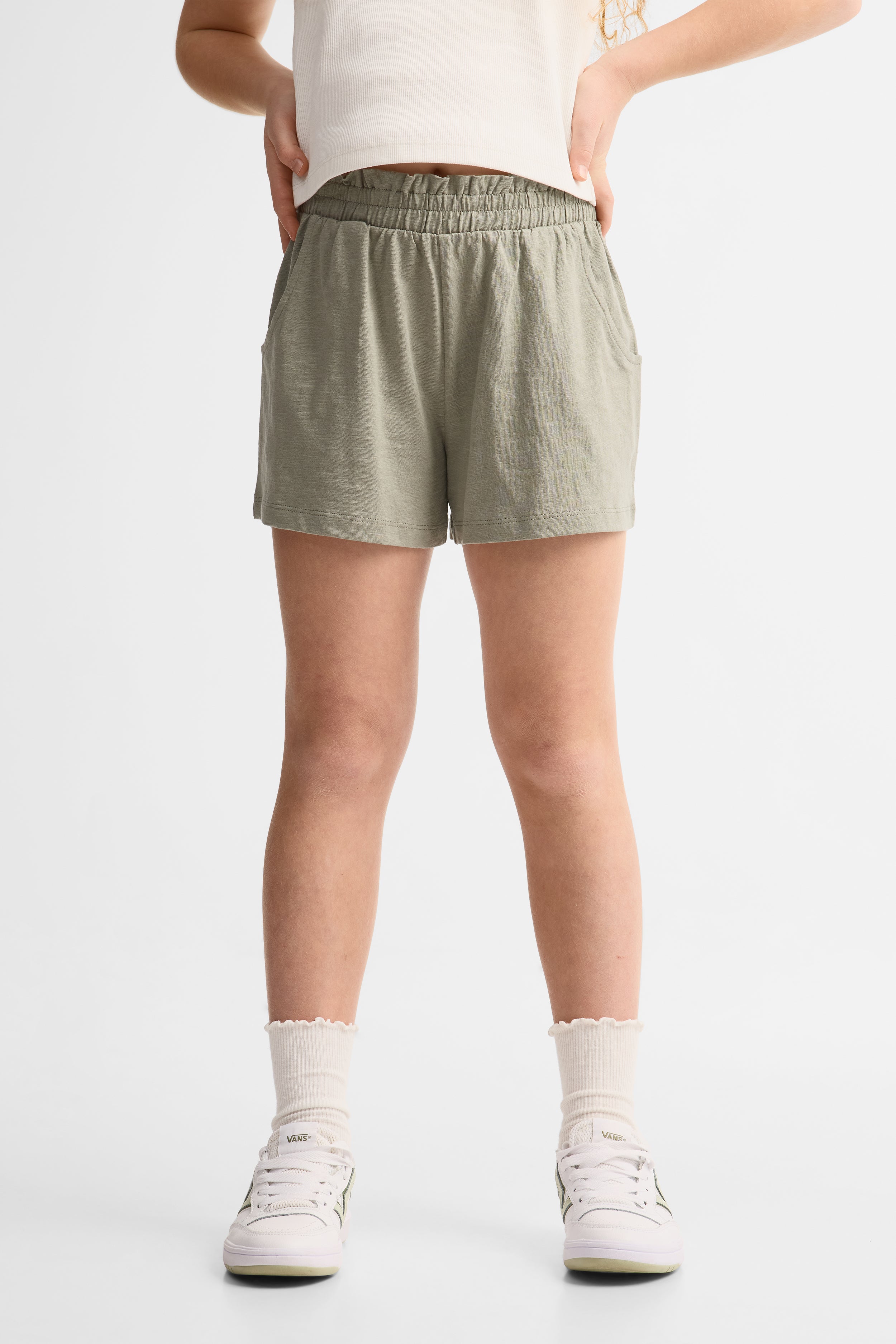 Short taille élastique coton, 2/25$ - Ado fille && VERT