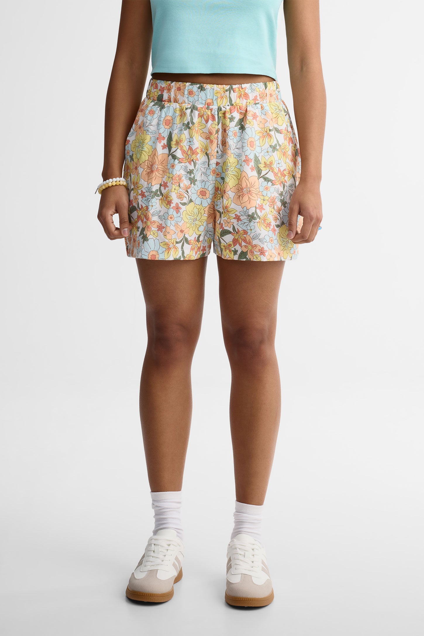 Short taille haute challis- Femme && MULTICOLORE