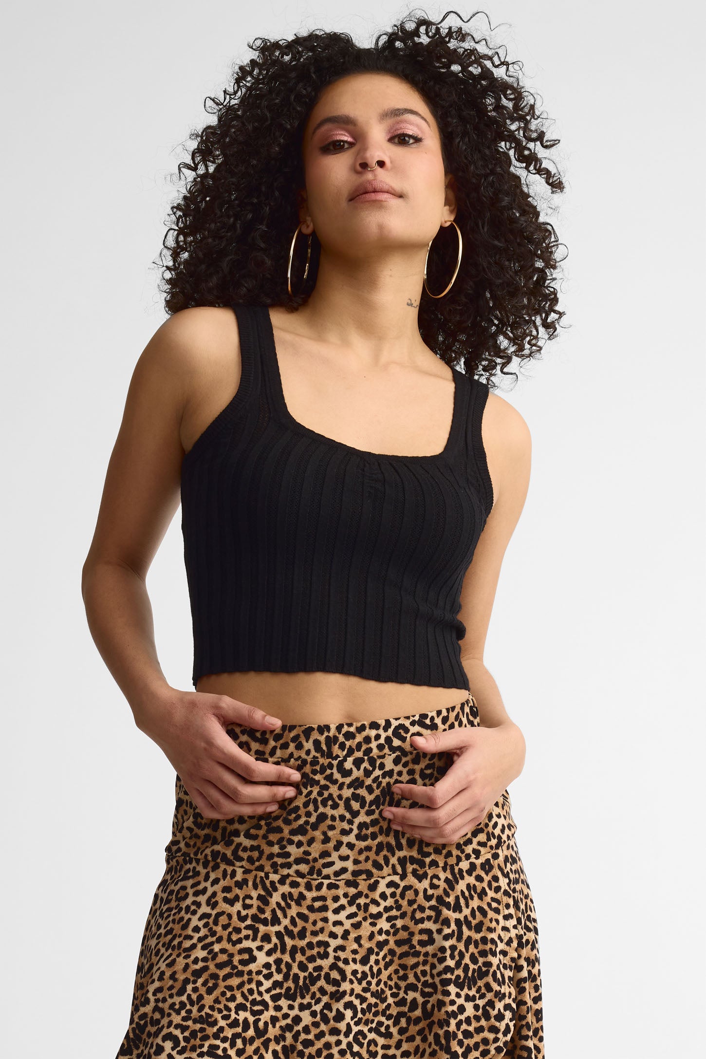 Camisole en tricot - Femme && NOIR