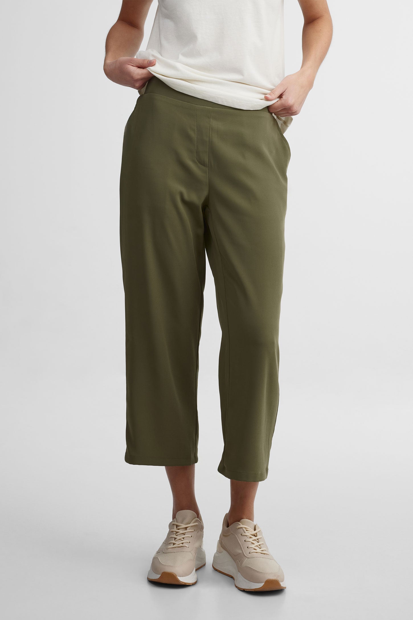 Capri jambe large - Femme && KAKI