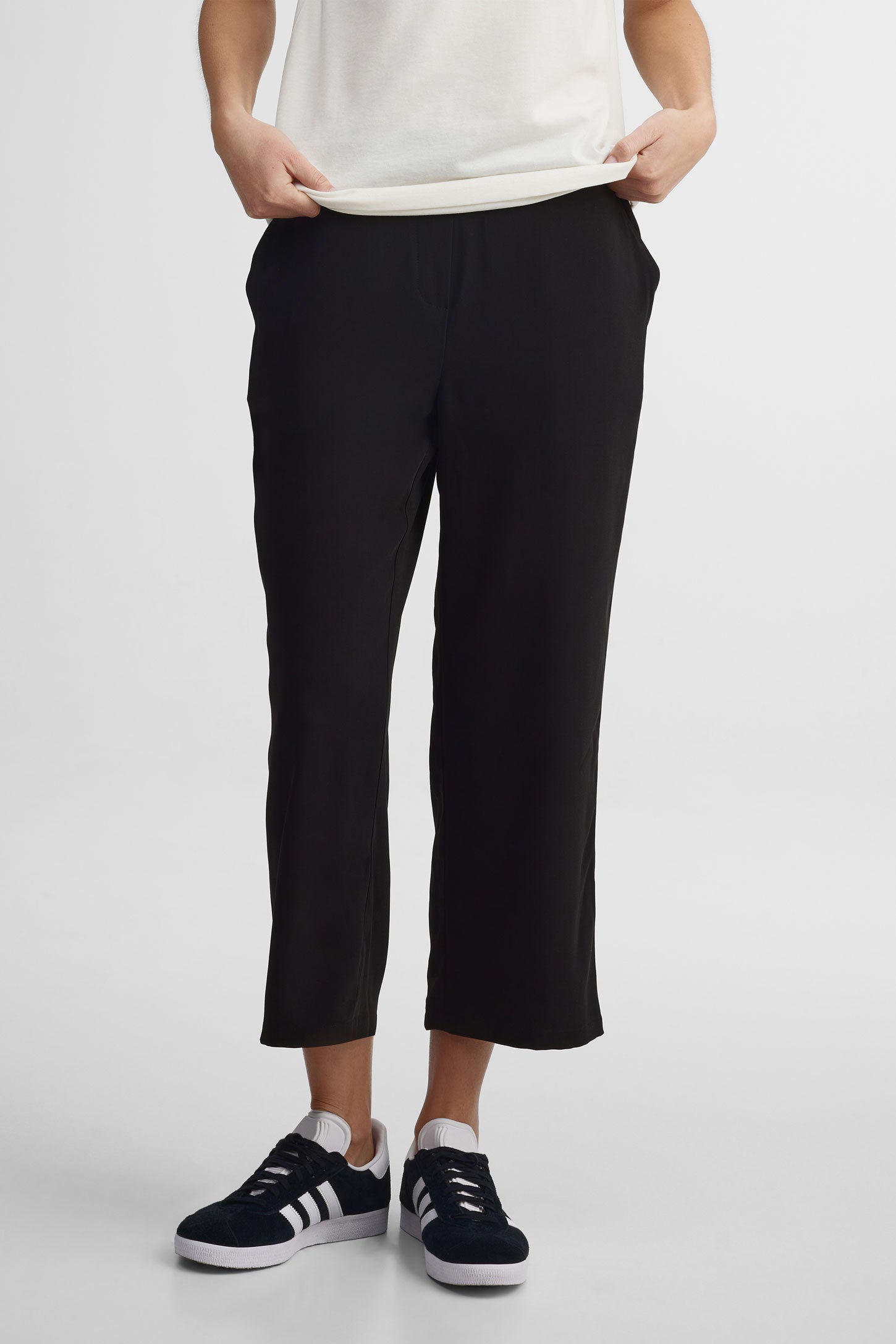 Capri jambe large - Femme && NOIR