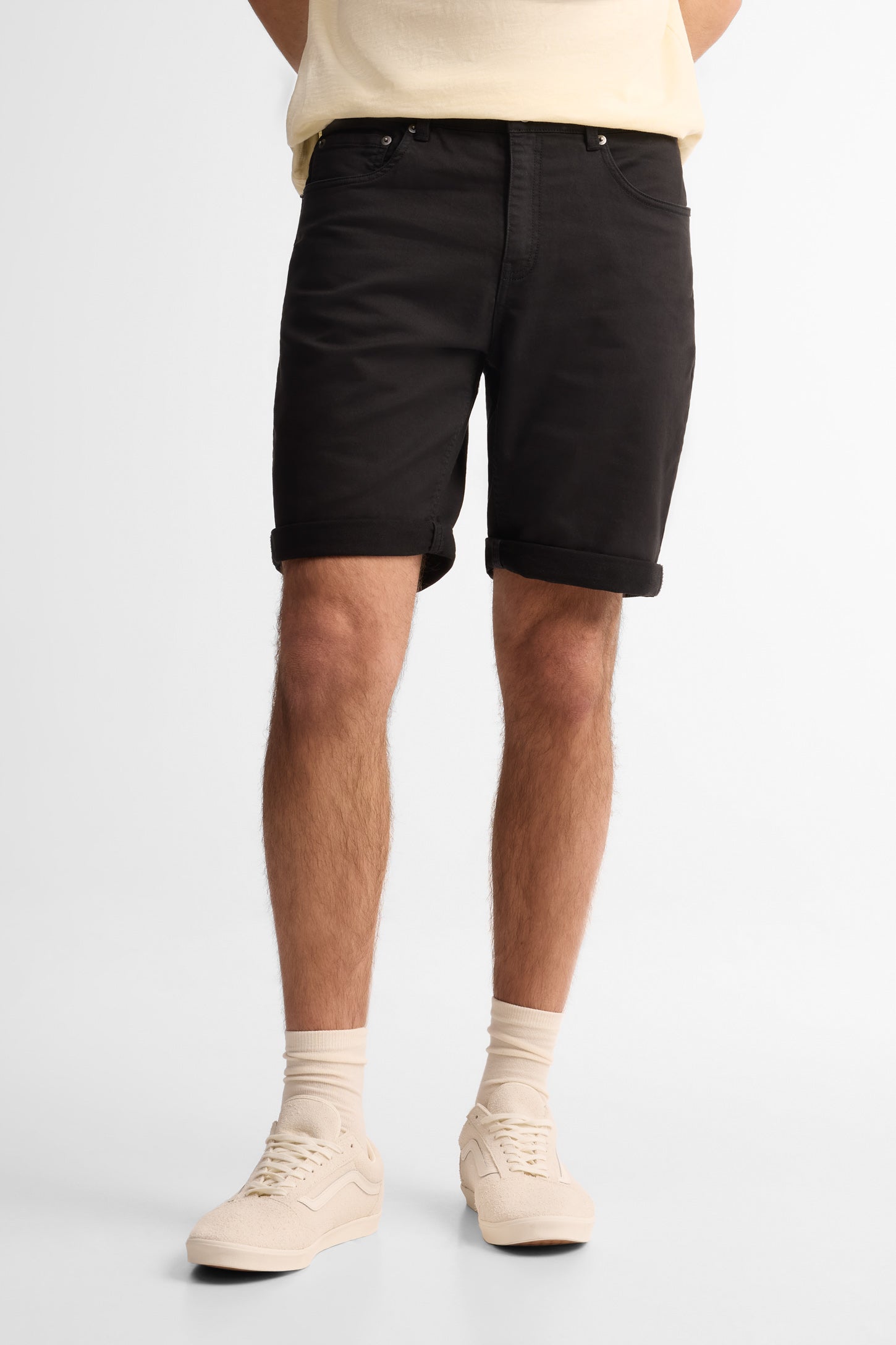 Short 5 poches en twill - Homme && NOIR
