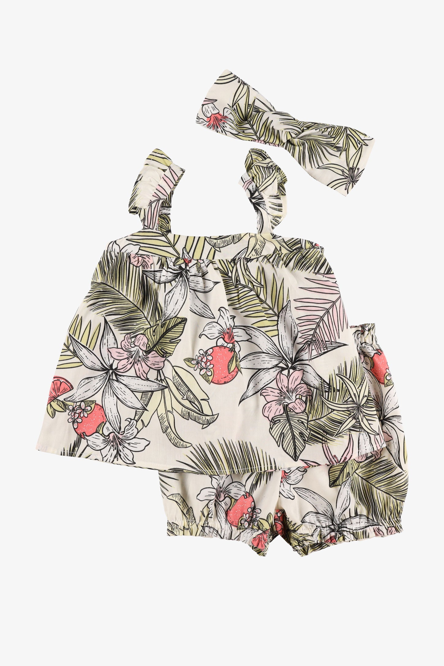 Ensemble 3-pièces challis, 2T-3T - Bébé fille && JAUNE/MULTI
