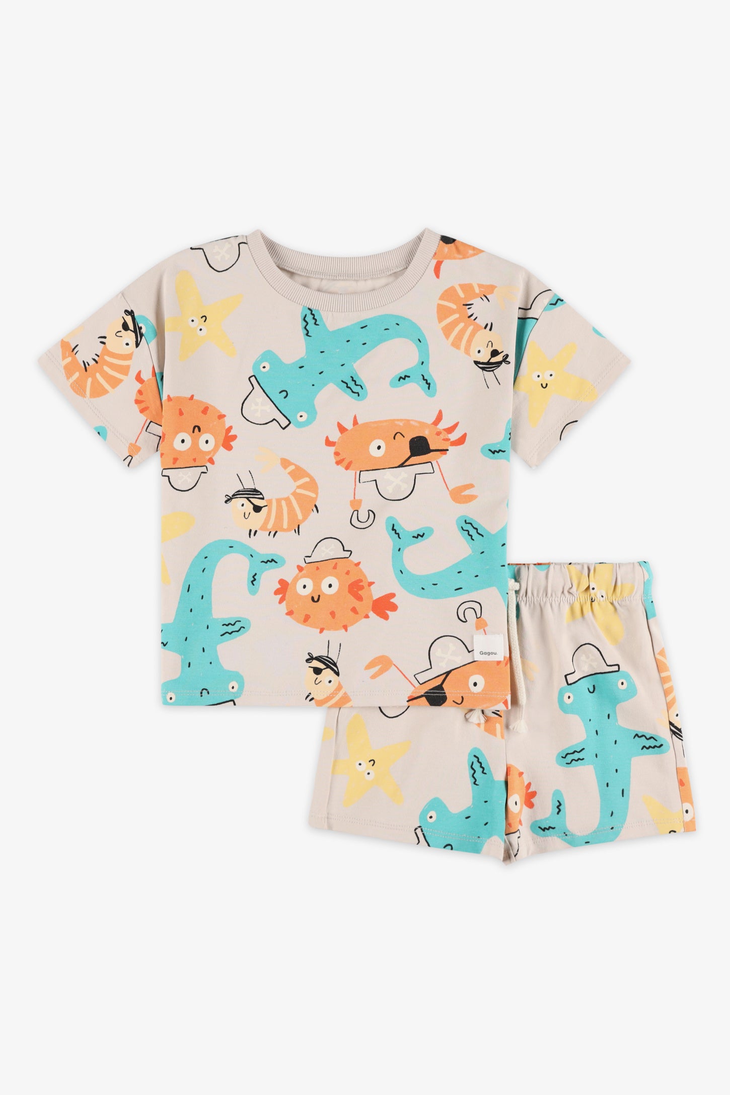 Ensemble 2-pièces t-shirt et short, 2T-3T - Bébé garçon && BEIGE/MULTI