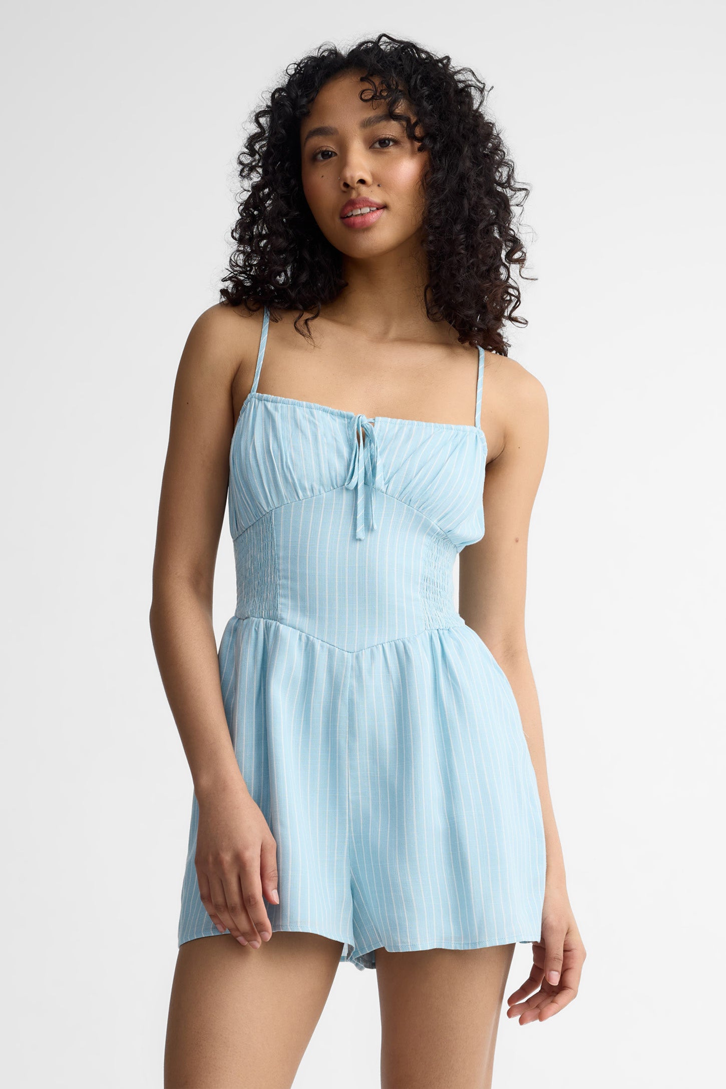 Combi-short bustier - Femme && BLEU MULTI