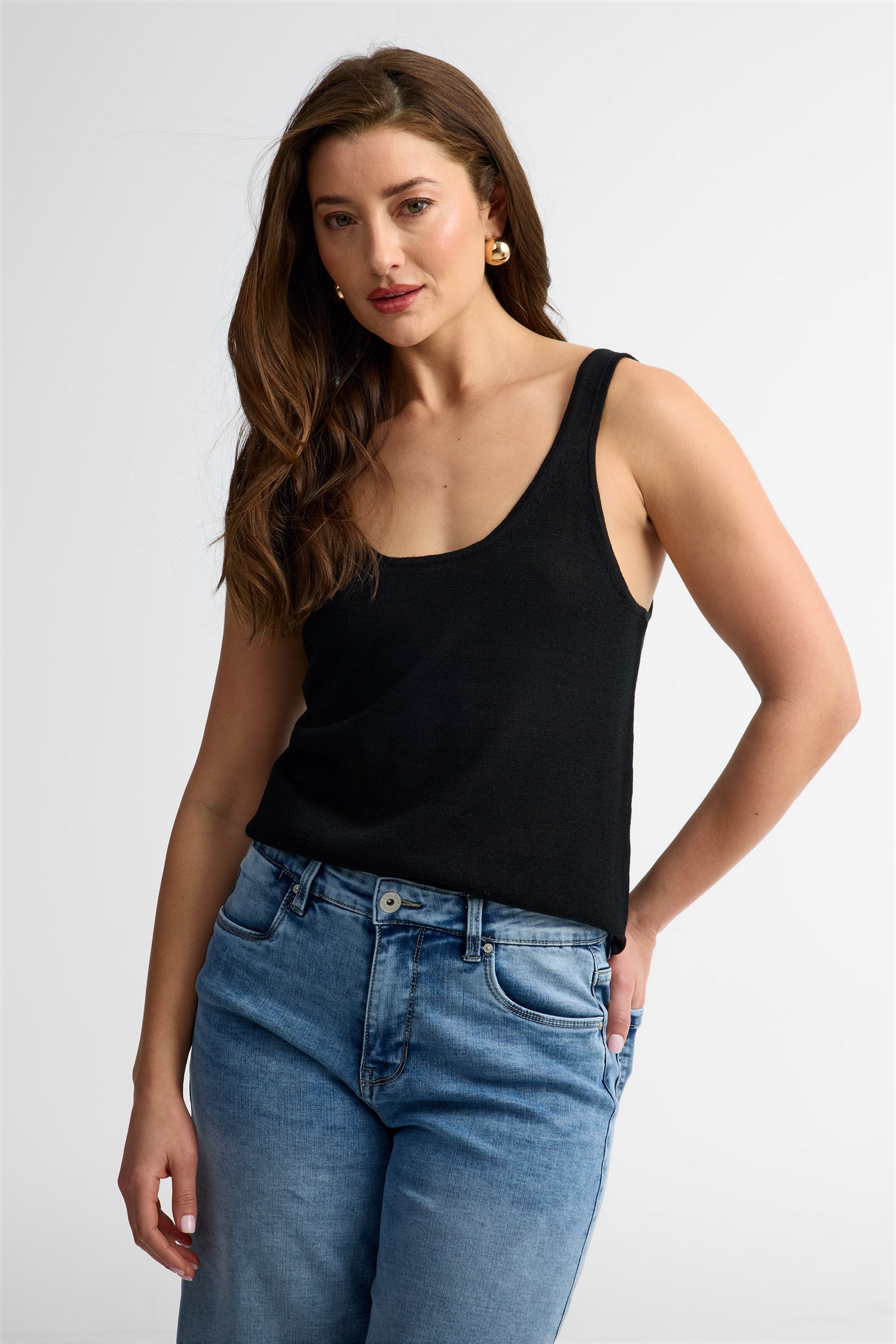 Camisole col dégagé - Femme && NOIR