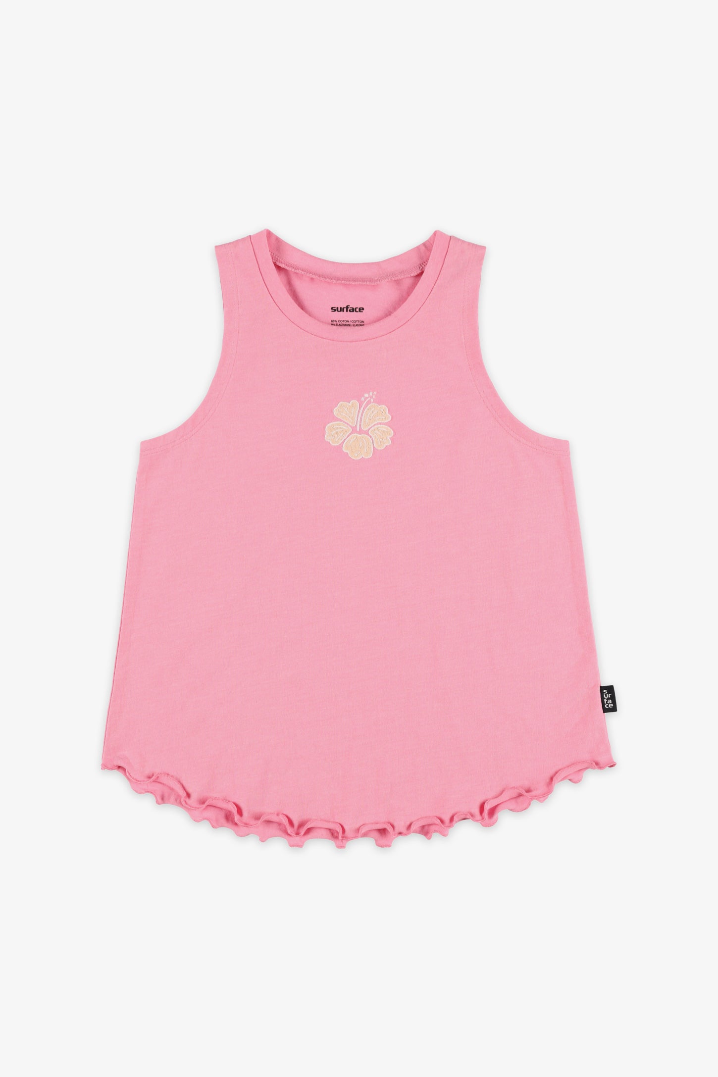 Camisole col rond coton - Enfant fille && ROSE