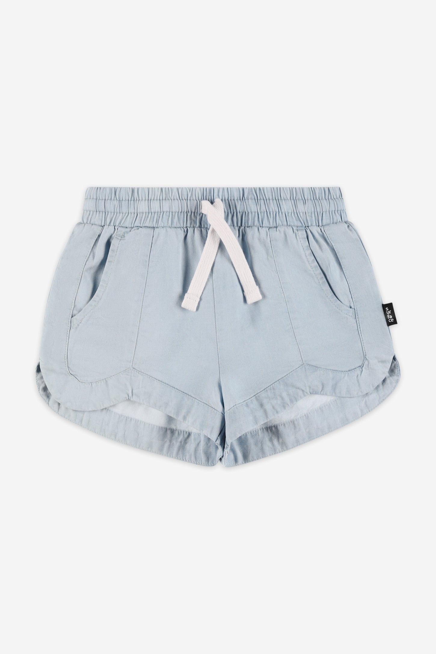 Short taille élastique lyocell - Enfant fille && BLEU PALE