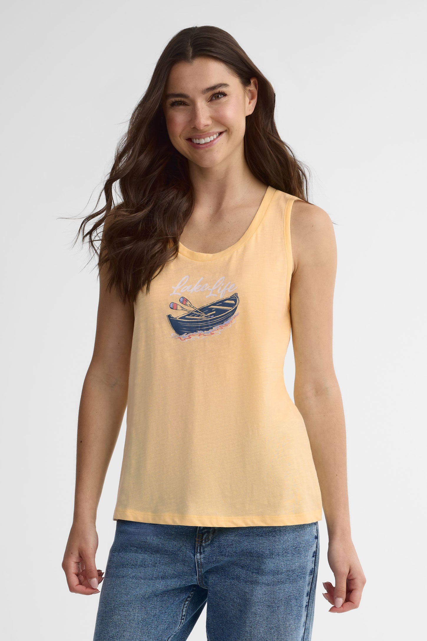 Camisole col dégagé coton, 2/30$ - Femme && JAUNE